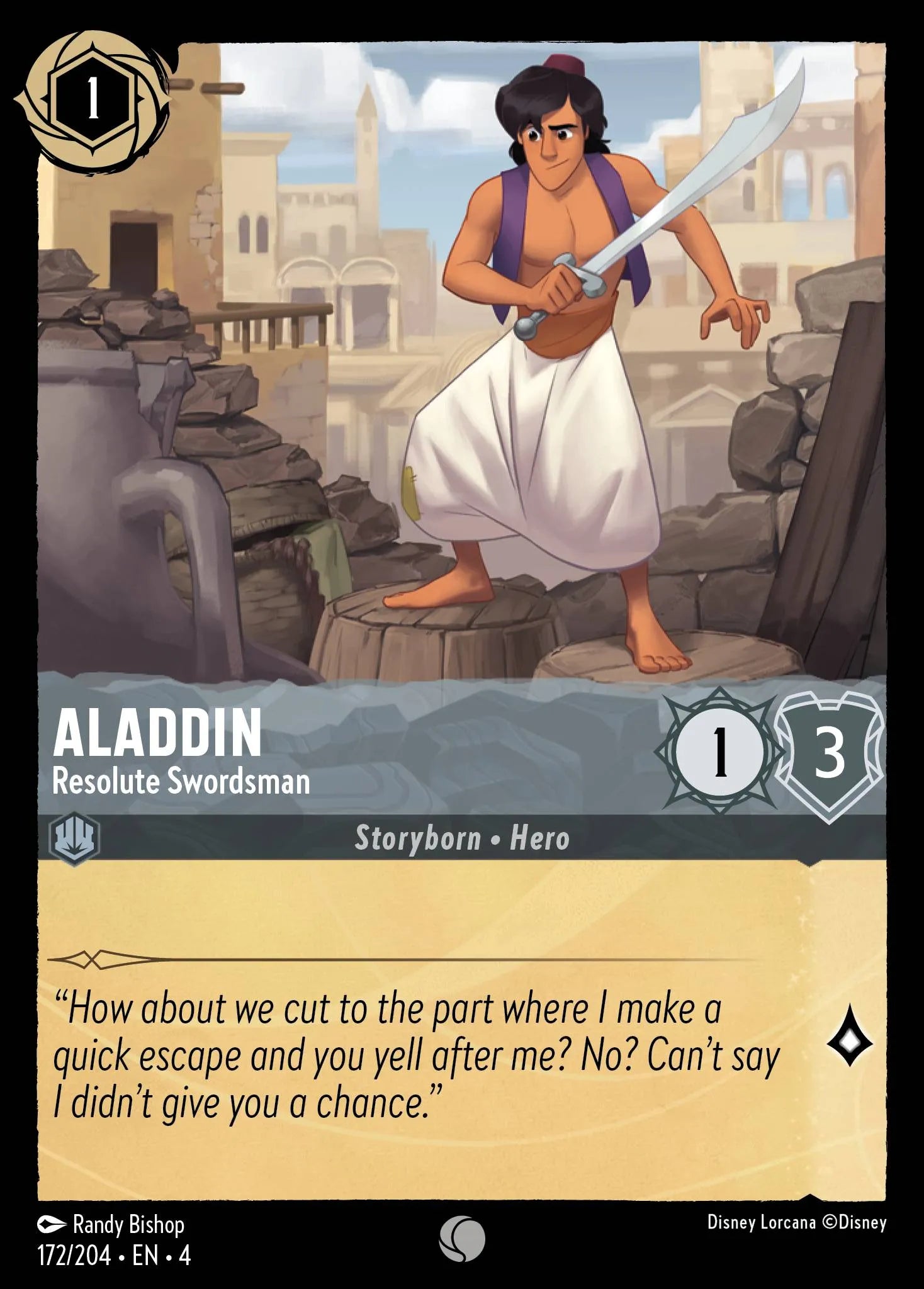 Aladdin - Resolute Swordsman Disney Lorcana card