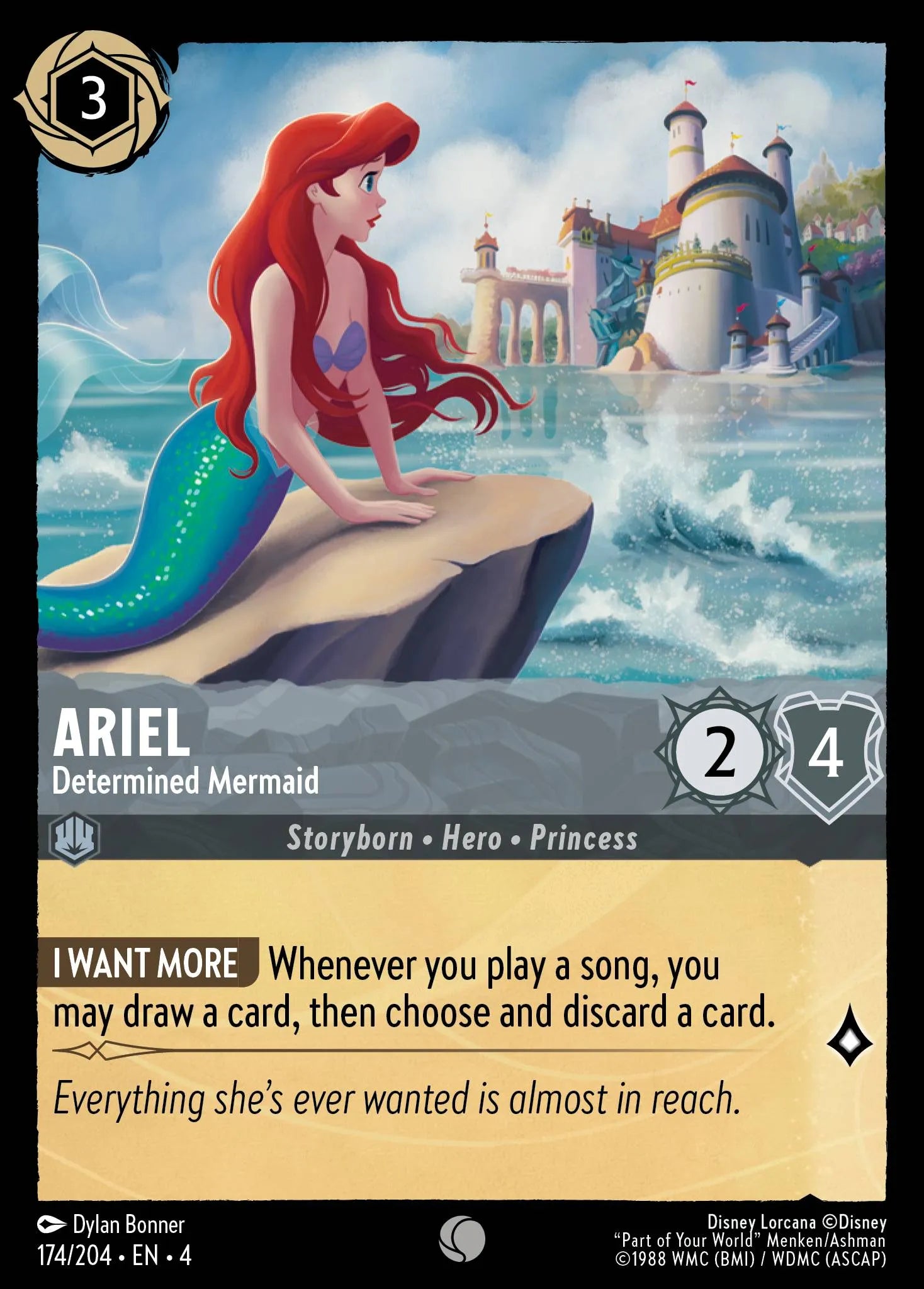 Ariel - Determined Mermaid Disney Lorcana card