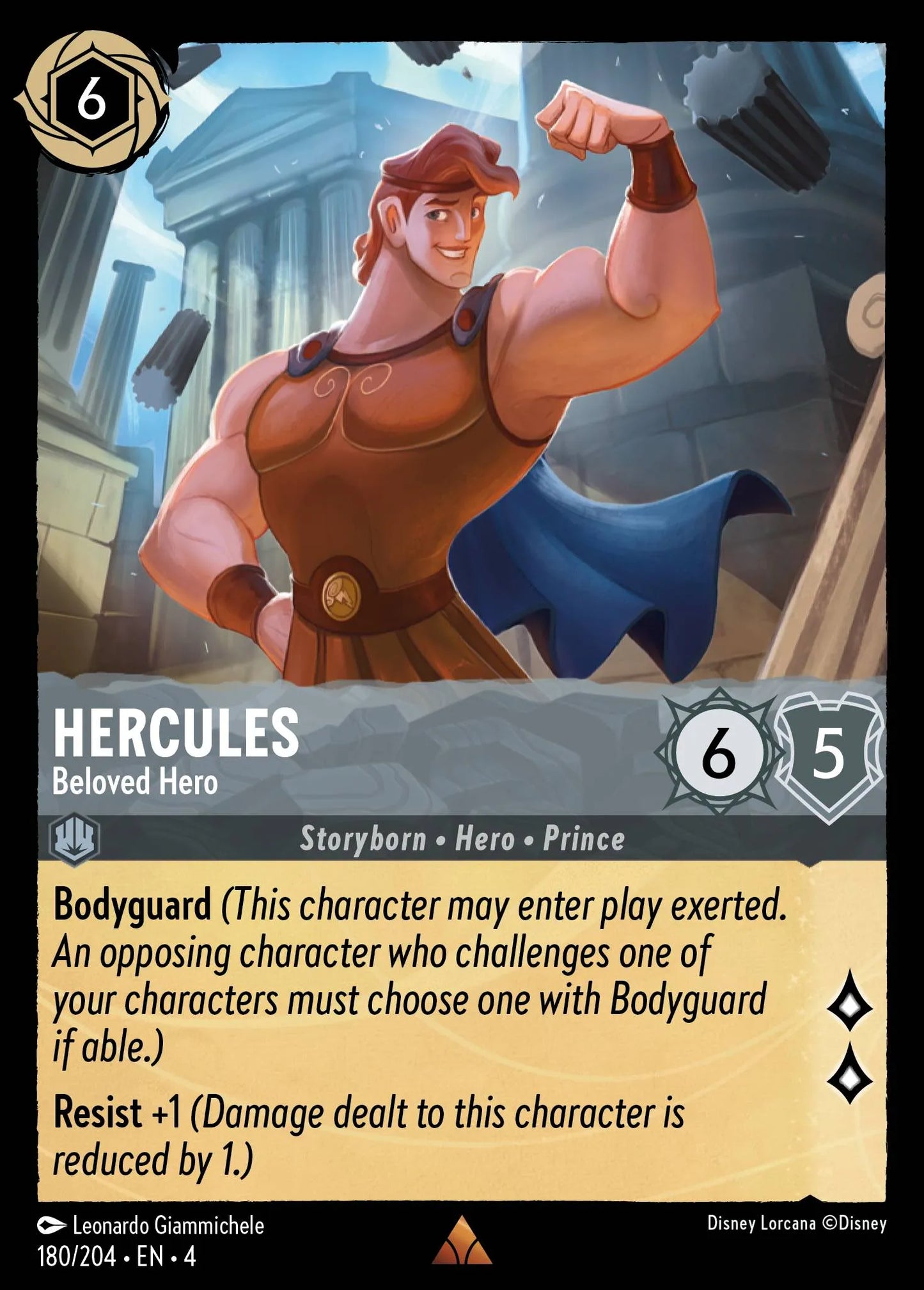Hercules - Beloved Hero Disney Lorcana card