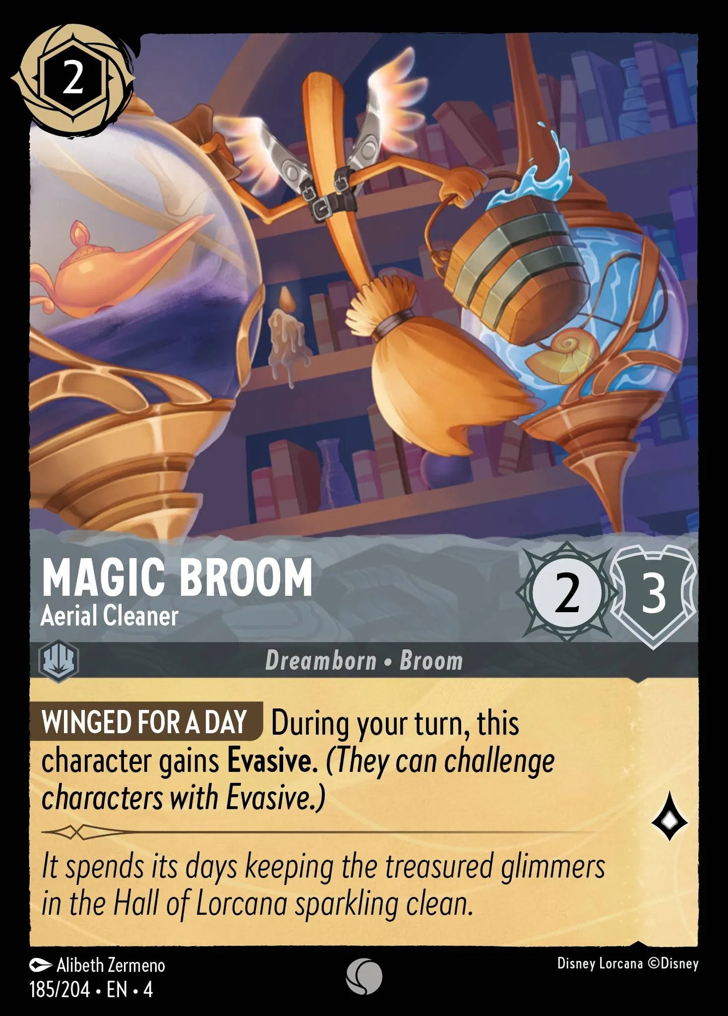 Magic Broom - Aerial Cleaner Disney Lorcana card