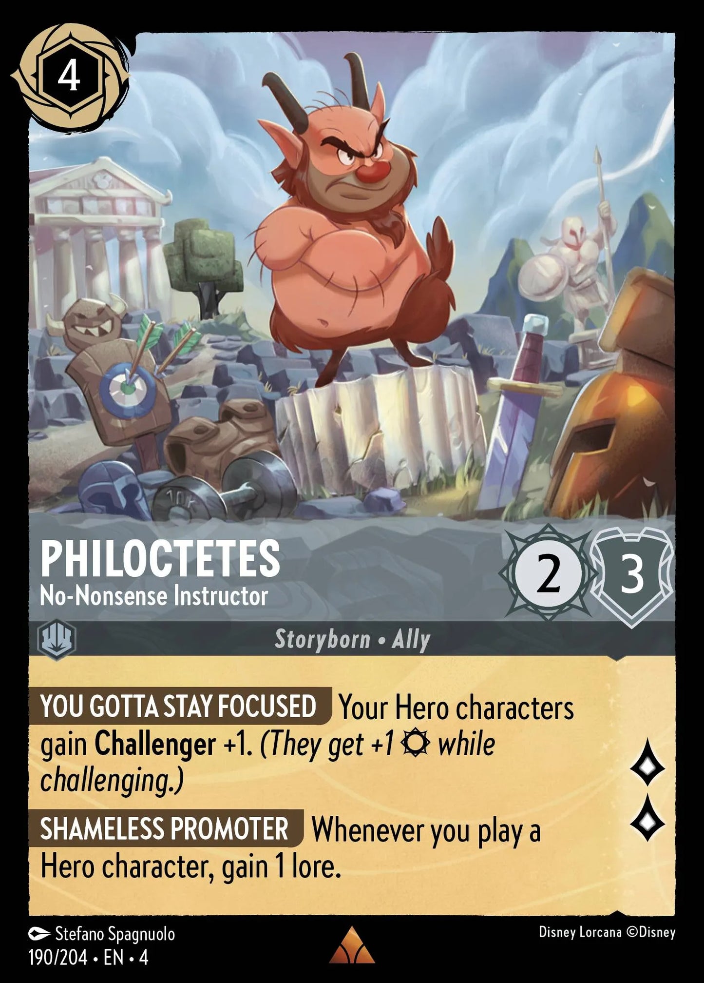 Philoctetes - No-Nonsense Instructor Disney Lorcana card