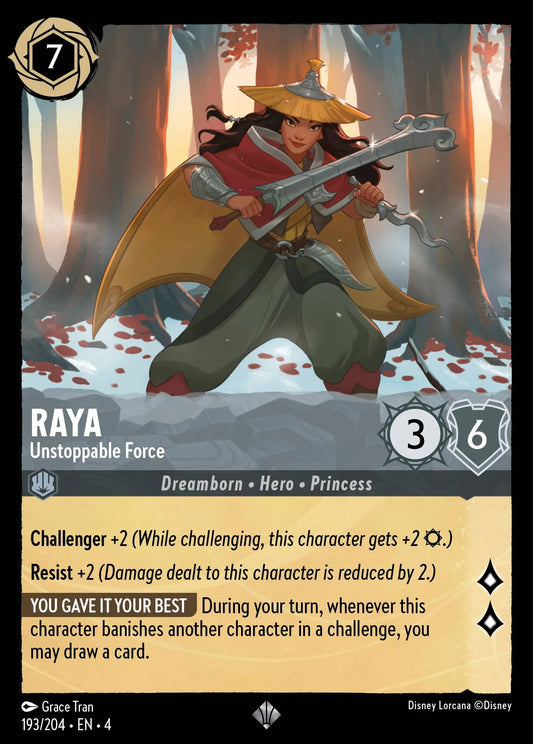 Raya - Unstoppable Force Disney Lorcana card