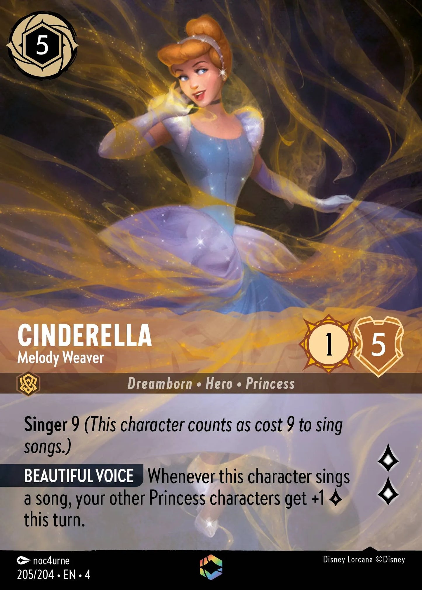 Cinderella - Melody Weaver Disney Lorcana card