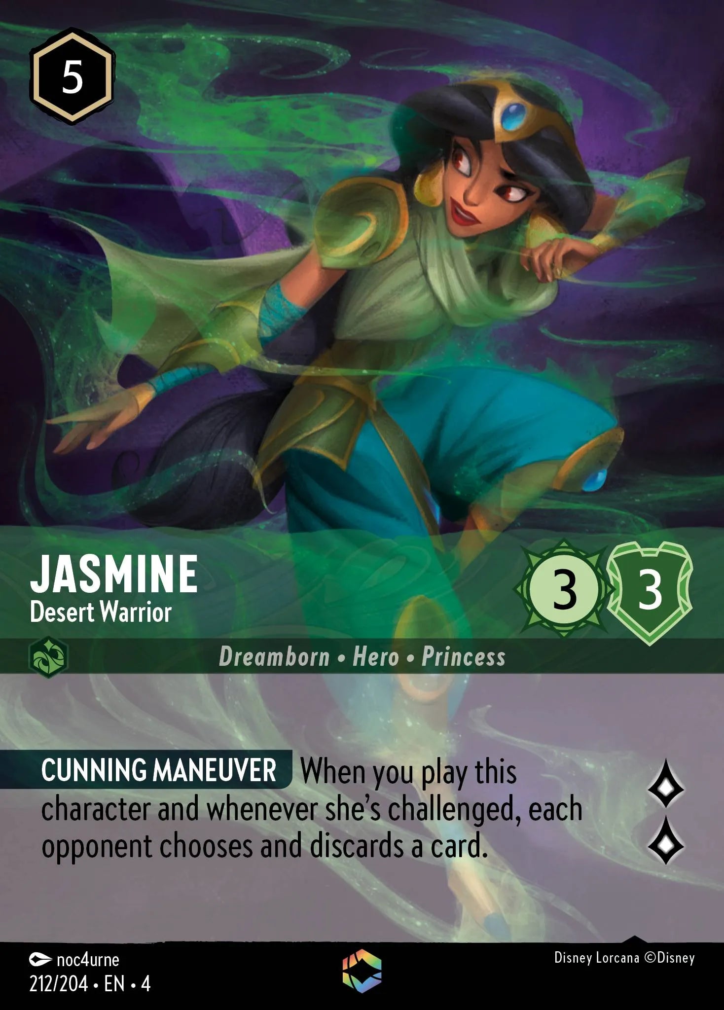 Jasmine - Desert Warrior Disney Lorcana card