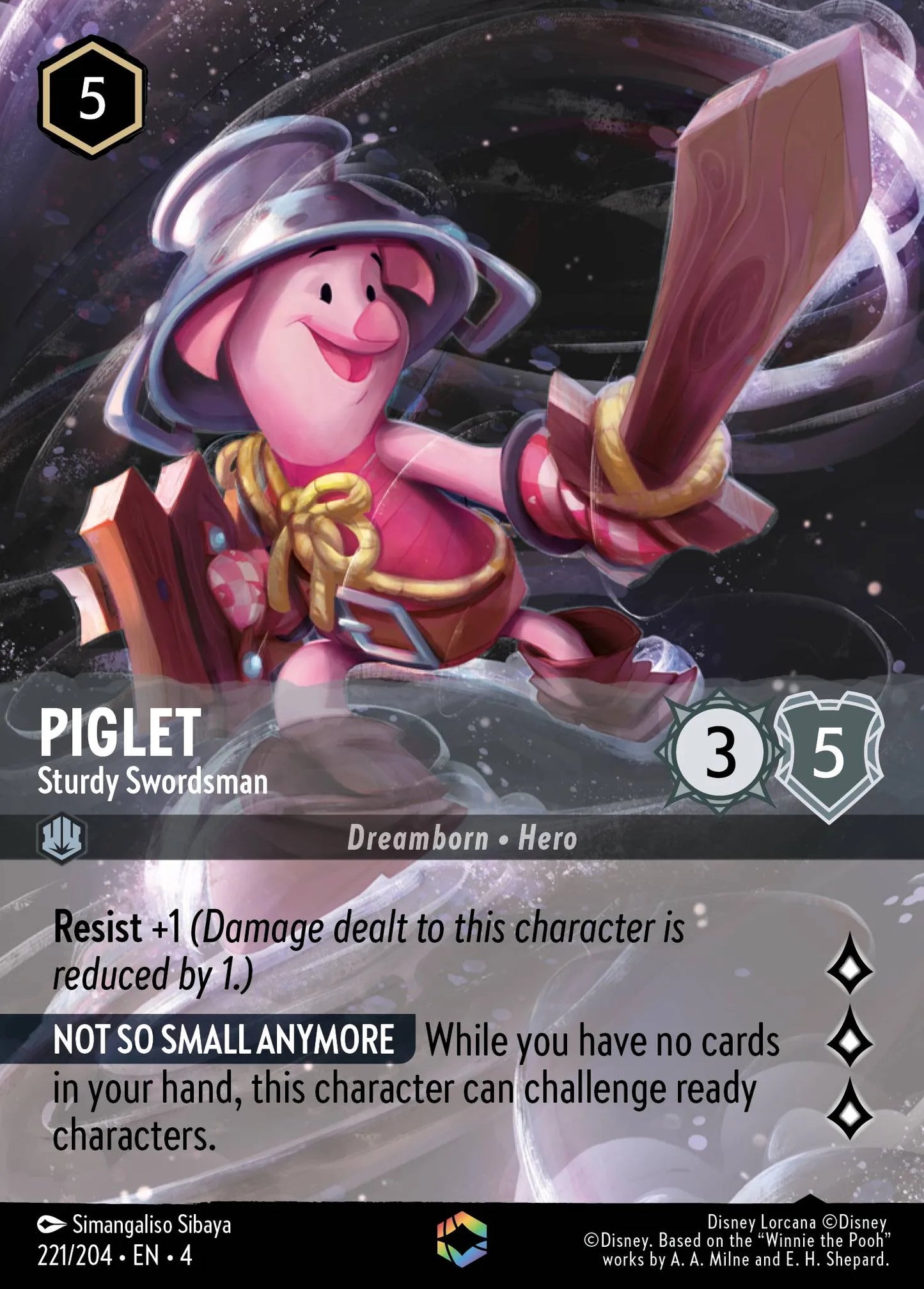 Piglet - Sturdy Swordsman Disney Lorcana card