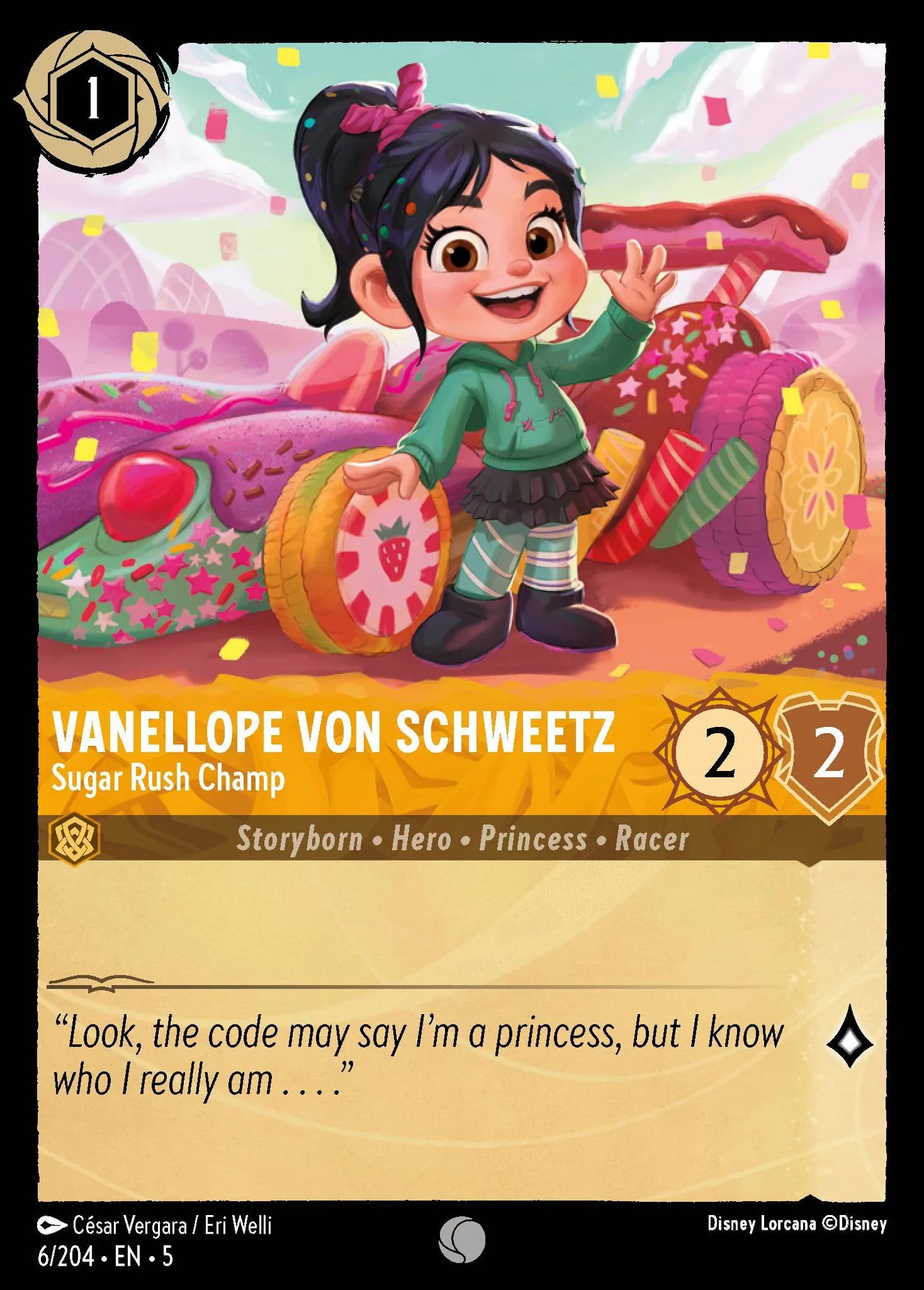 Vanellope von Schweetz - Sugar Rush Champ | Shimmering Skies #6 (Near Mint Foil) | Disney Lorcana Single Australia (Near Mint)