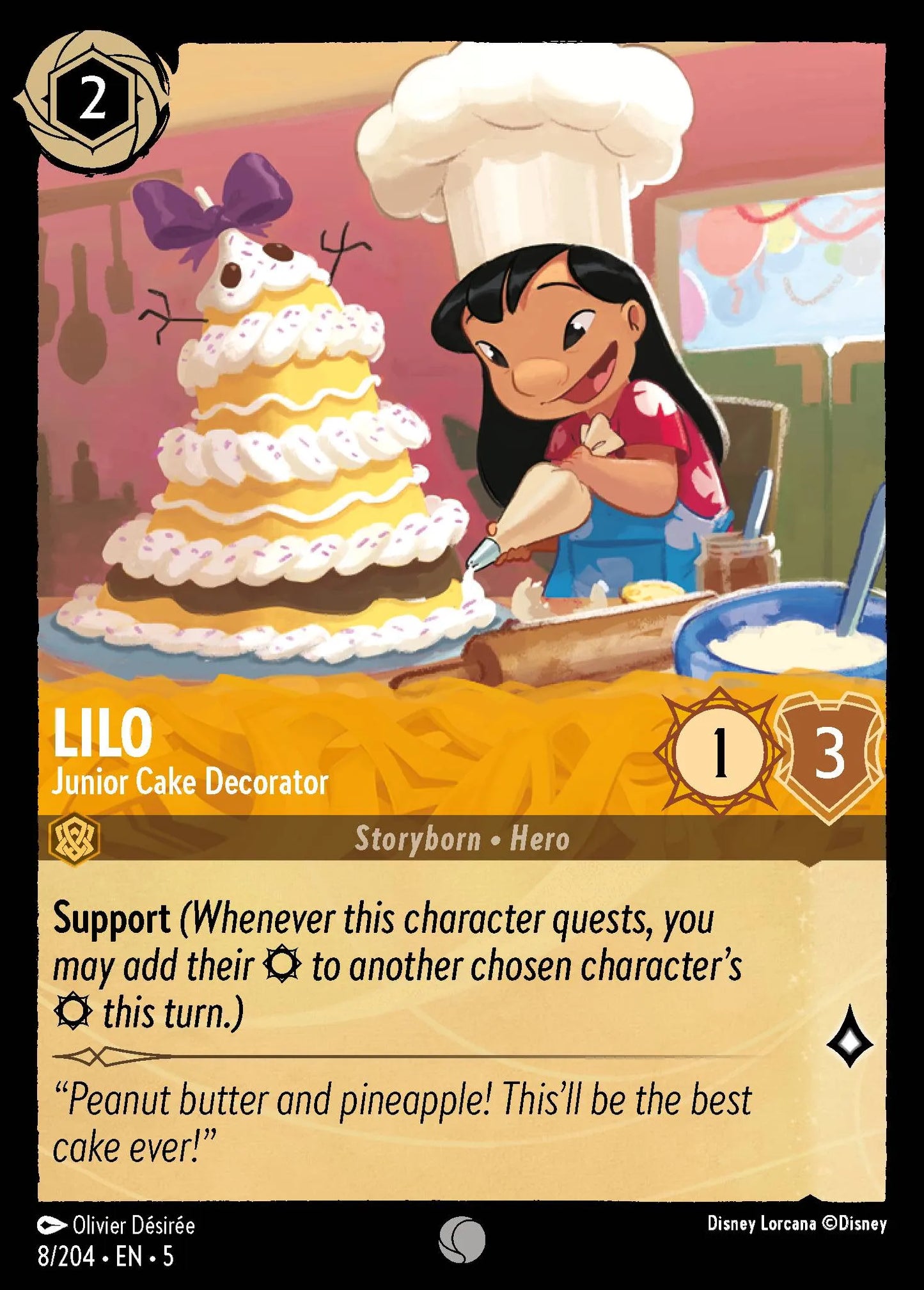Lilo - Junior Cake Decorator | Shimmering Skies #8 (Near Mint Foil) | Disney Lorcana Single Australia (Near Mint)