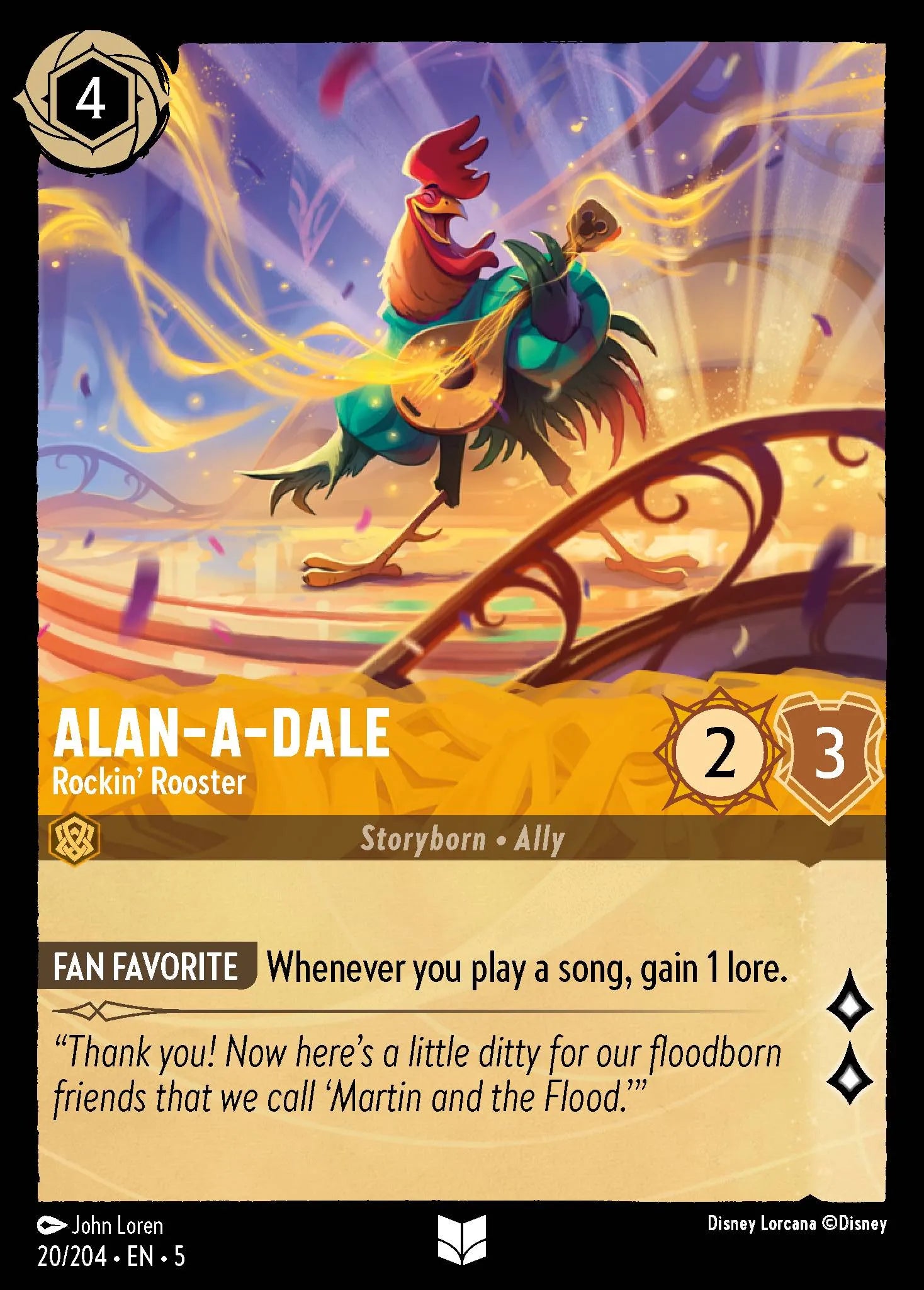 Alan-a-Dale - Rockin' Rooster | Shimmering Skies #20 (Near Mint) | Disney Lorcana Single Australia (Near Mint)