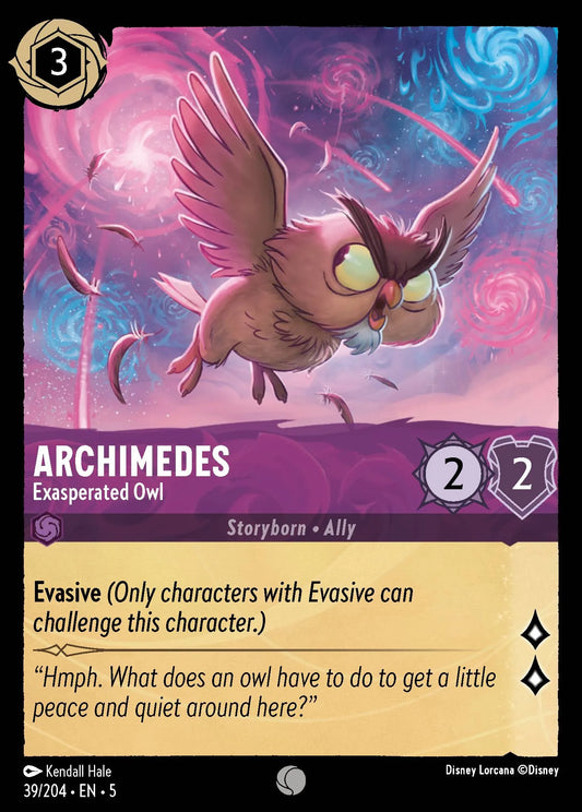 Archimedes - Exasperated Owl | Shimmering Skies #39 (Near Mint) | Disney Lorcana Single Australia (Near Mint)