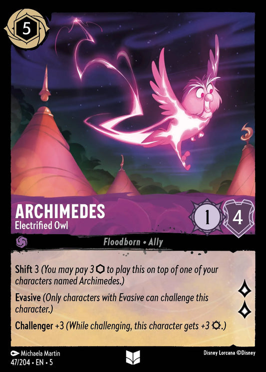 Archimedes - Electrified Owl | Shimmering Skies #47 (Near Mint Foil) | Disney Lorcana Single Australia (Near Mint)