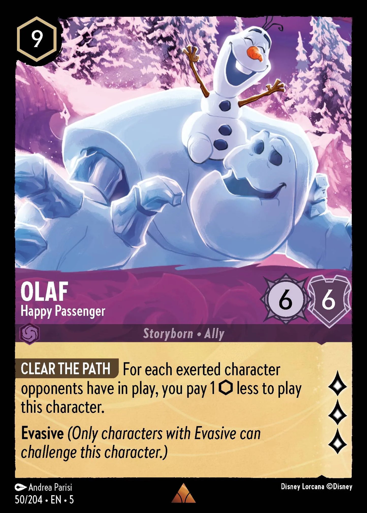 Olaf - Happy Passenger | Shimmering Skies #50 (Near Mint) | Disney Lorcana Single Australia (Near Mint)