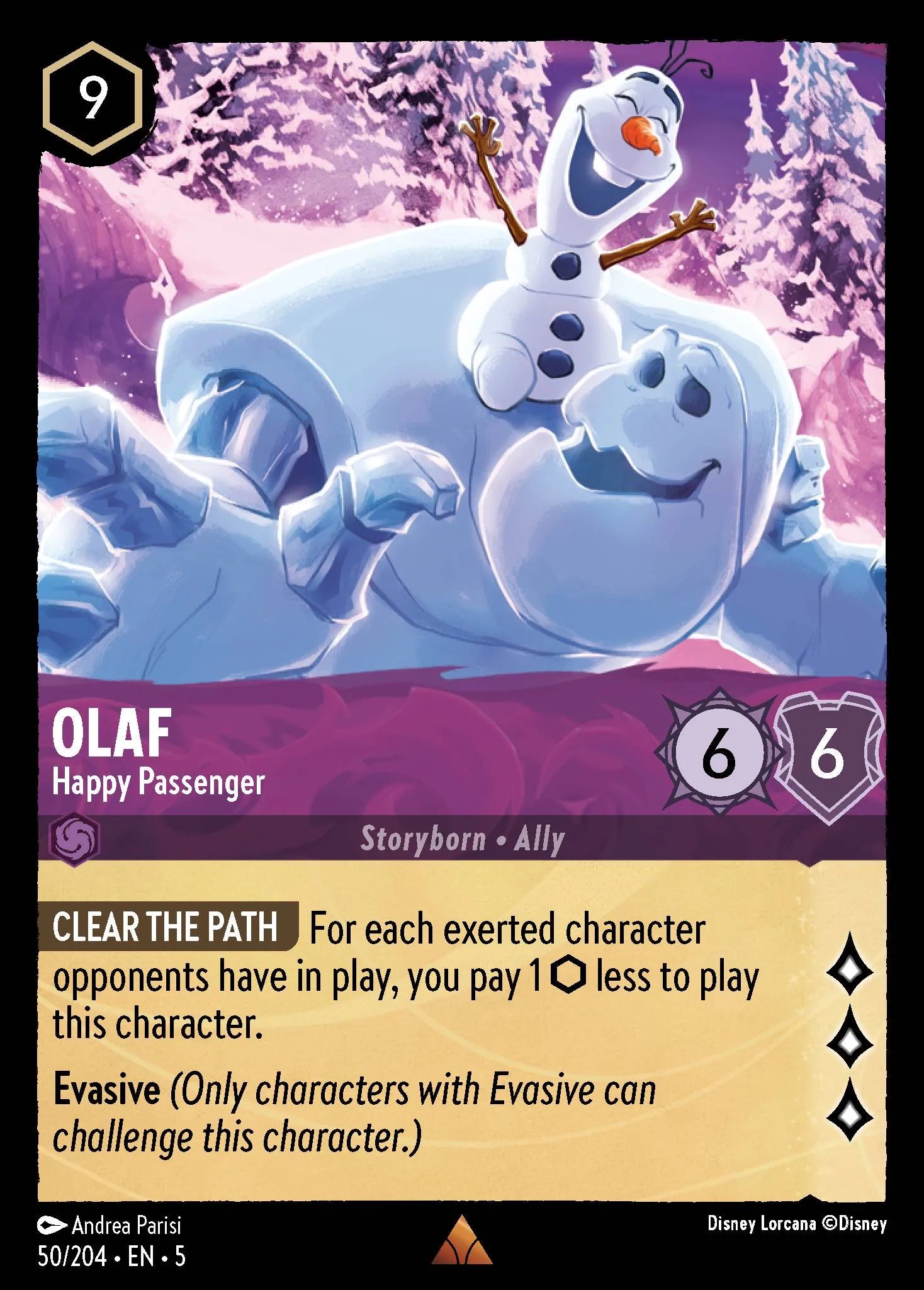 Olaf - Happy Passenger | Shimmering Skies #50 (Near Mint Foil) | Disney Lorcana Single Australia (Near Mint)