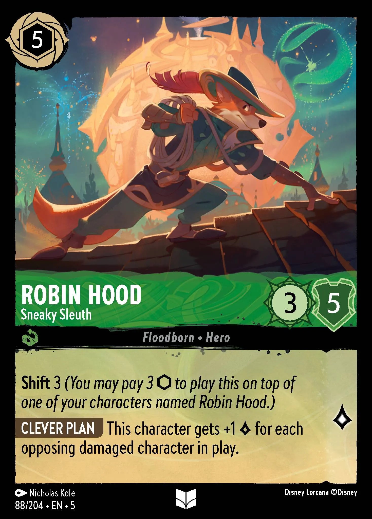 Robin Hood - Sneaky Sleuth | Shimmering Skies #88 (Near Mint Foil) | Disney Lorcana Single Australia (Near Mint)