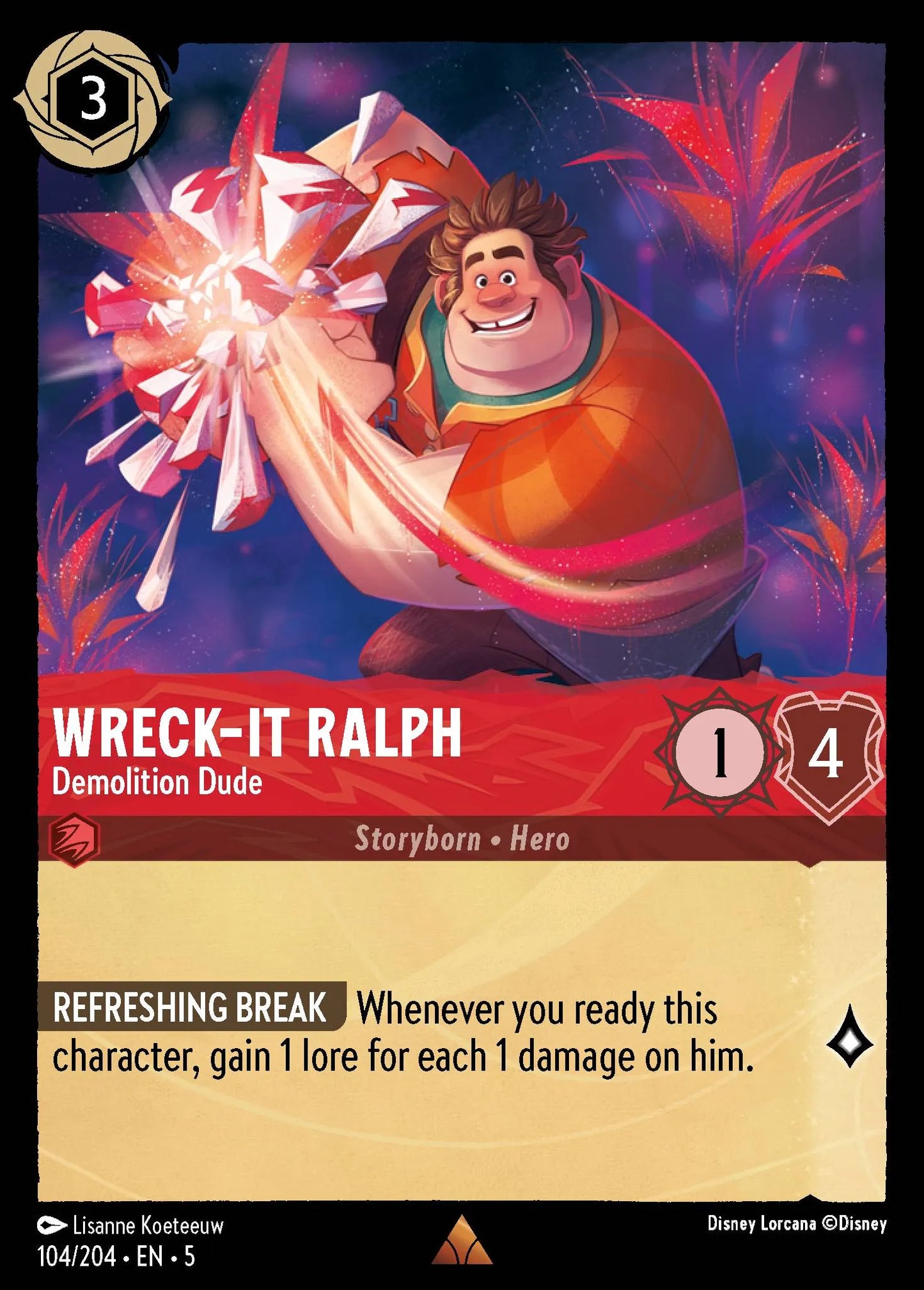Wreck-It Ralph - Demolition Dude | Shimmering Skies #104 (Near Mint Foil) | Disney Lorcana Single Australia (Near Mint)