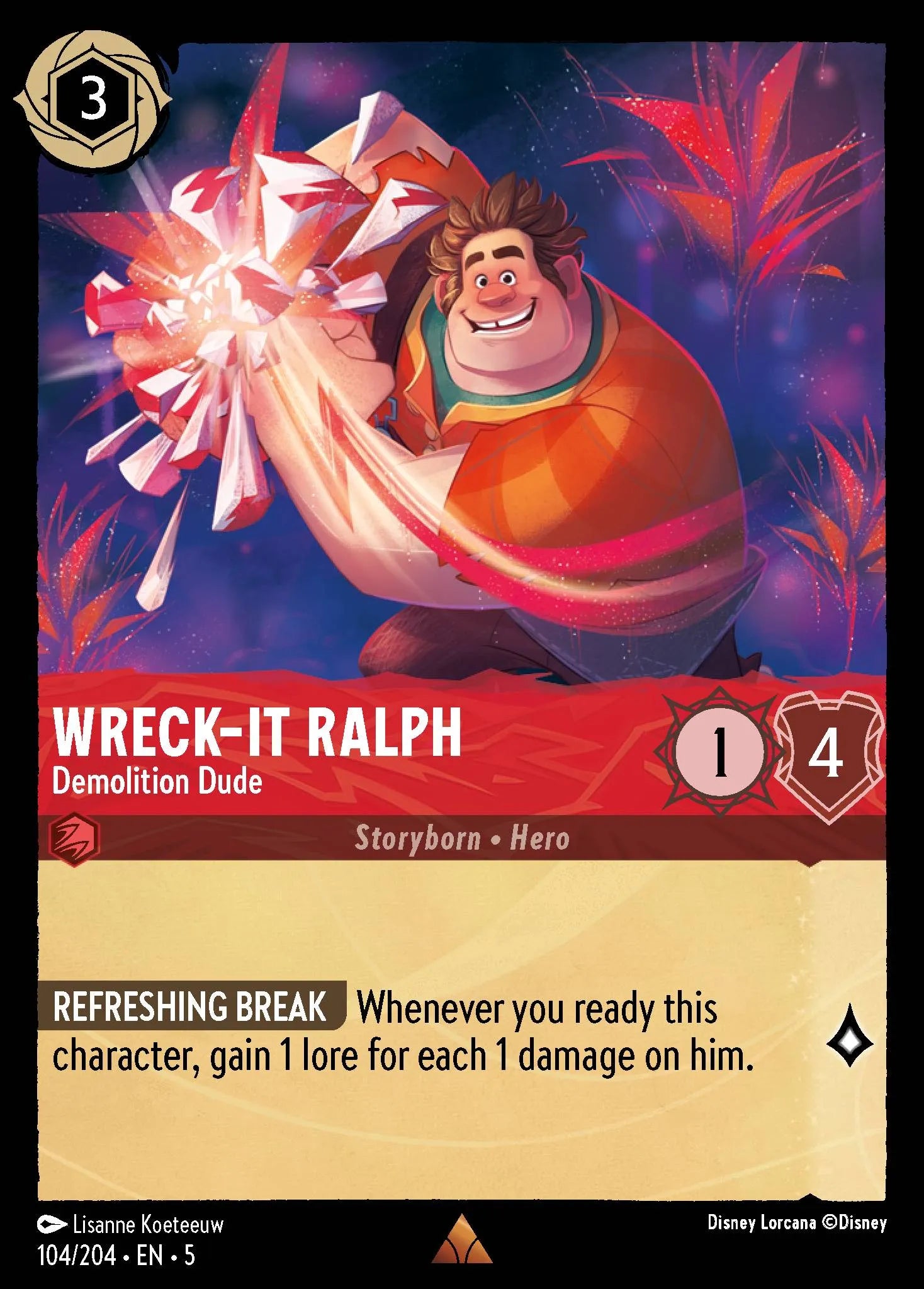 Wreck-It Ralph - Demolition Dude | Shimmering Skies #104 (Near Mint Foil) | Disney Lorcana Single Australia (Near Mint)