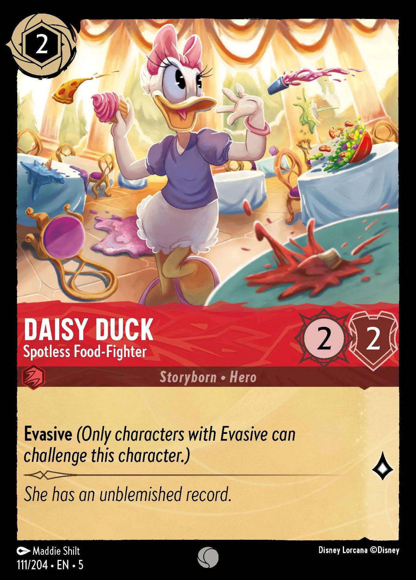 Daisy Duck - Spotless Food-Fighter | Shimmering Skies #111 (Near Mint Foil) | Disney Lorcana Single Australia (Near Mint)