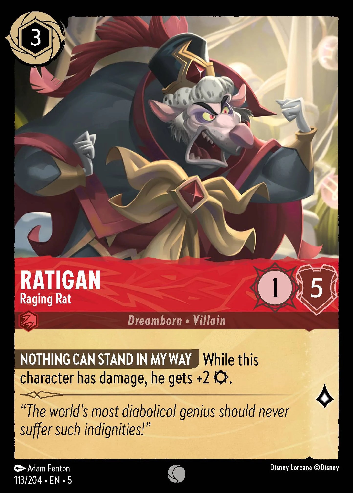 Ratigan - Raging Rat | Shimmering Skies #113 (Near Mint Foil) | Disney Lorcana Single Australia (Near Mint)