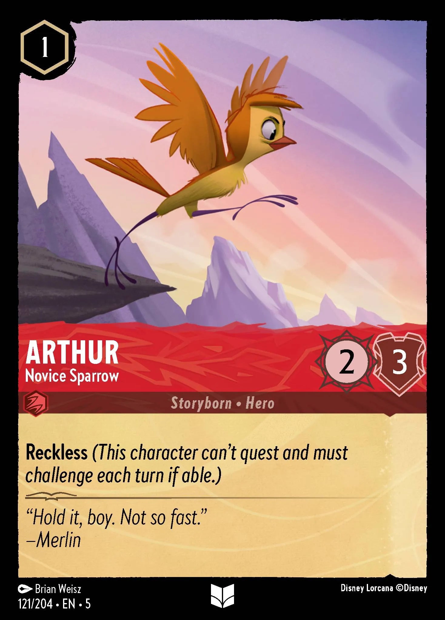 Arthur - Novice Sparrow | Shimmering Skies #121 (Near Mint Foil) | Disney Lorcana Single Australia (Near Mint)