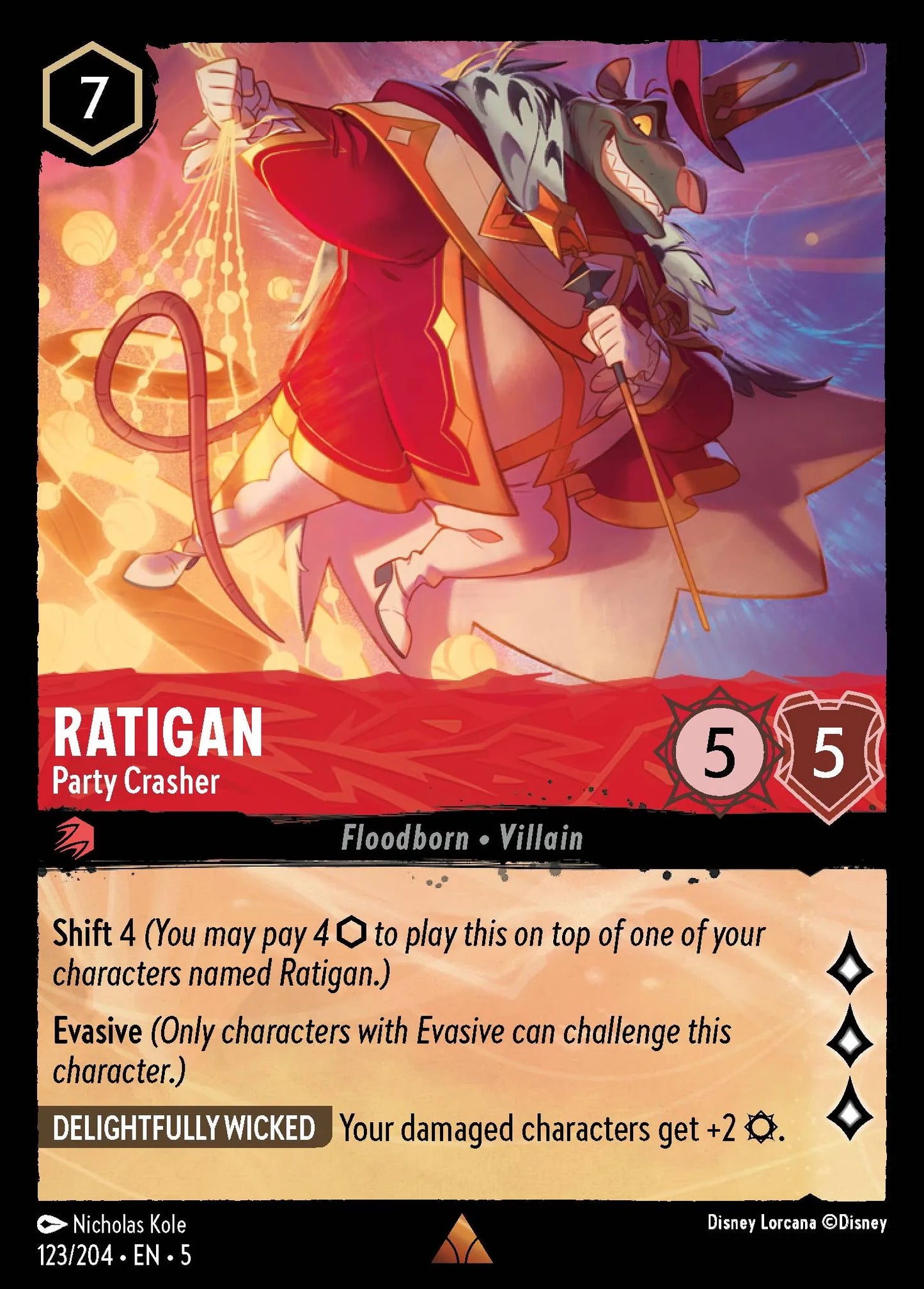 Ratigan - Party Crasher | Shimmering Skies #123 (Near Mint Foil) | Disney Lorcana Single Australia (Near Mint)