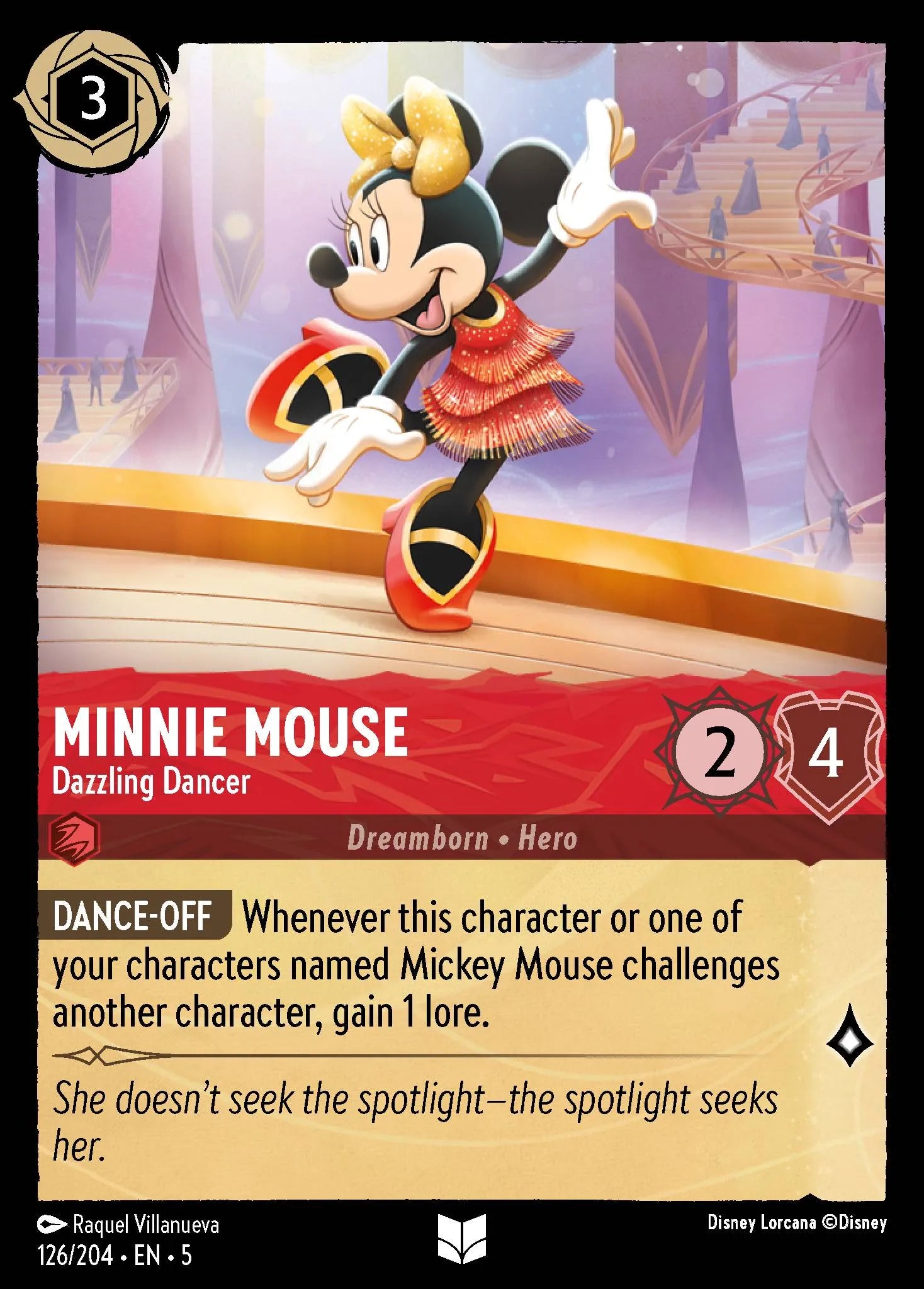 Minnie Mouse - Dazzling Dancer | Shimmering Skies #126 (Near Mint Foil) | Disney Lorcana Single Australia (Near Mint)