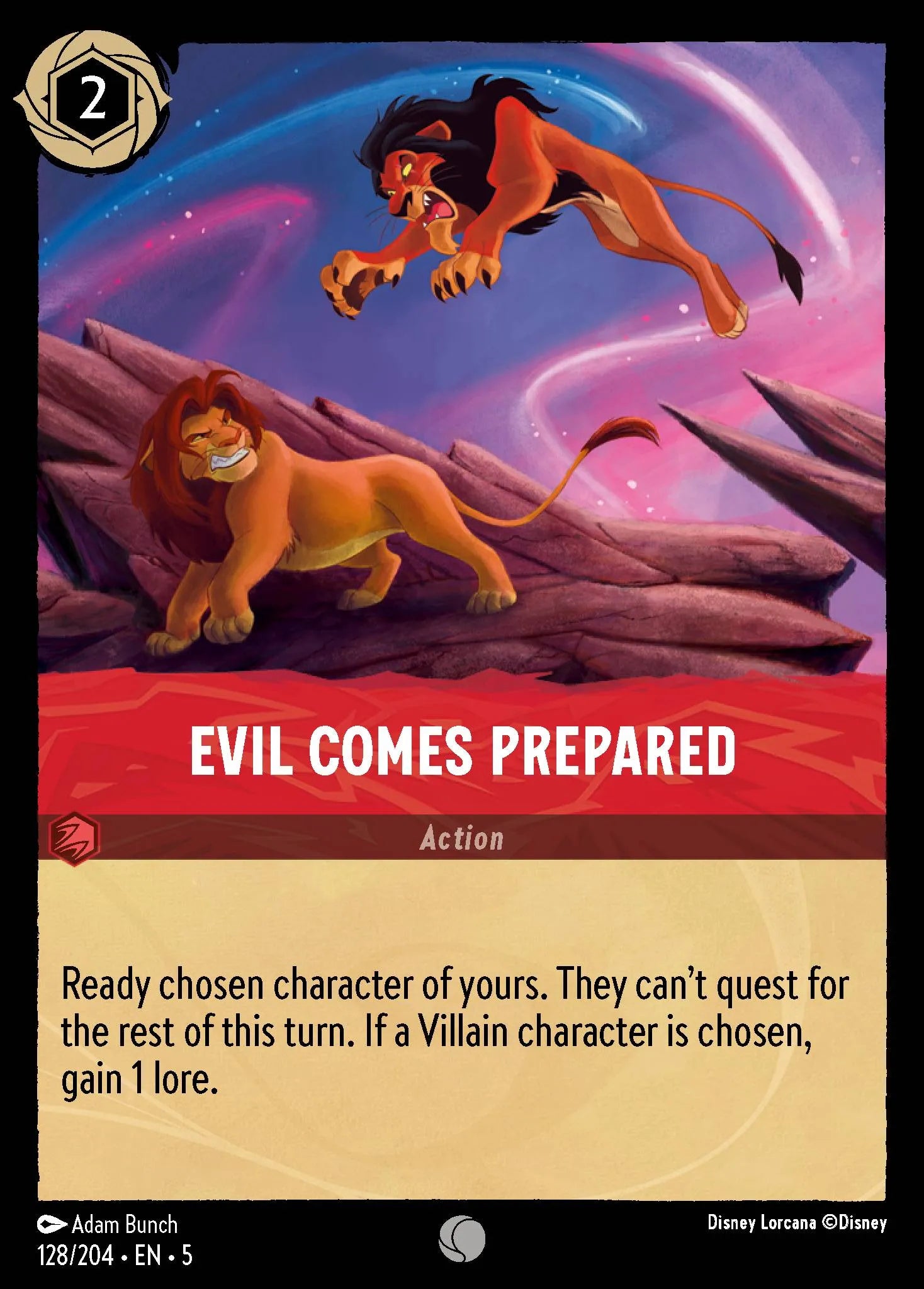 Evil Comes Prepared | Shimmering Skies #128 (Near Mint Foil) | Disney Lorcana Single Australia (Near Mint)