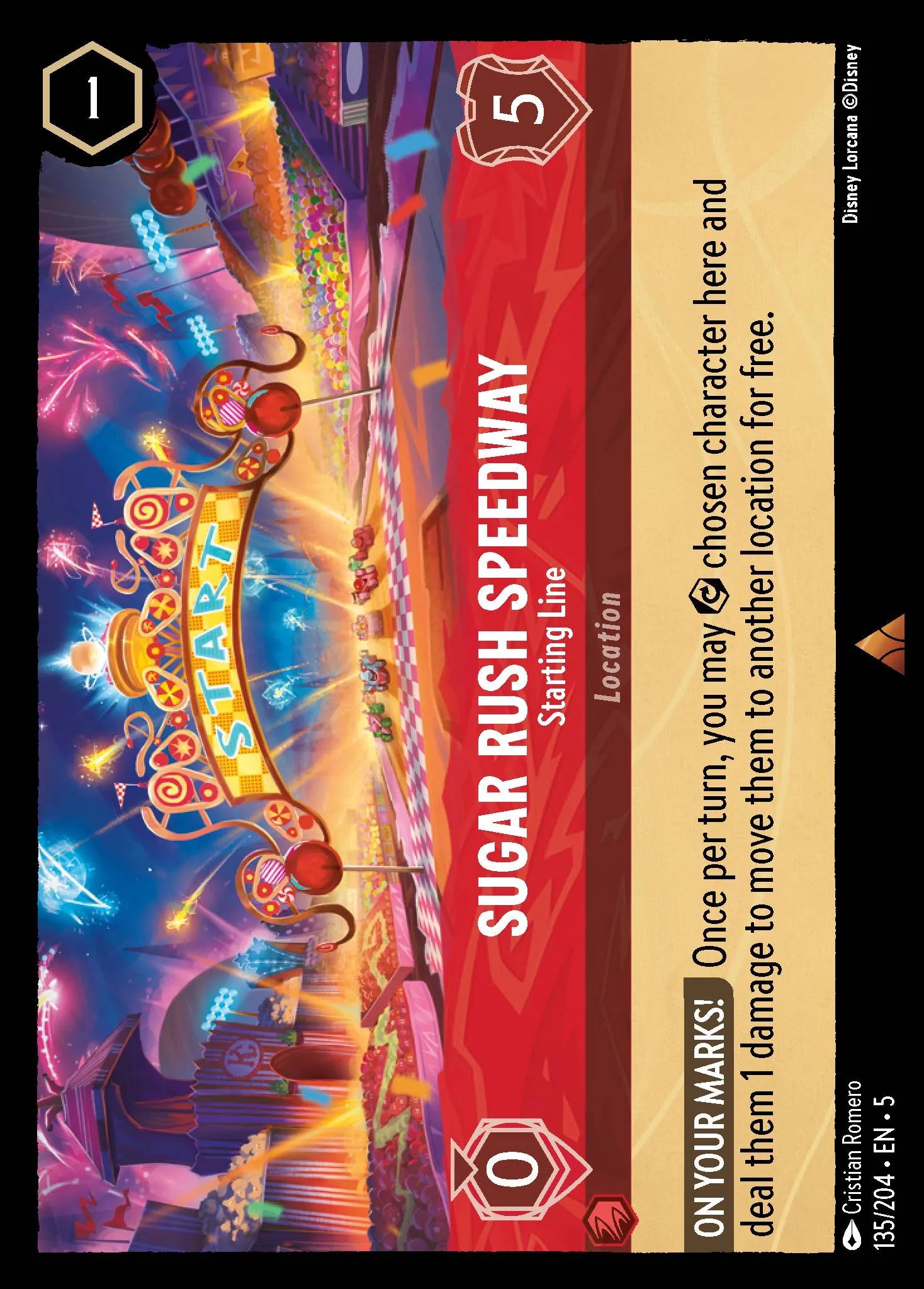 Sugar Rush Speedway - Starting Line | Shimmering Skies #135 (Near Mint) | Disney Lorcana Single Australia (Near Mint)