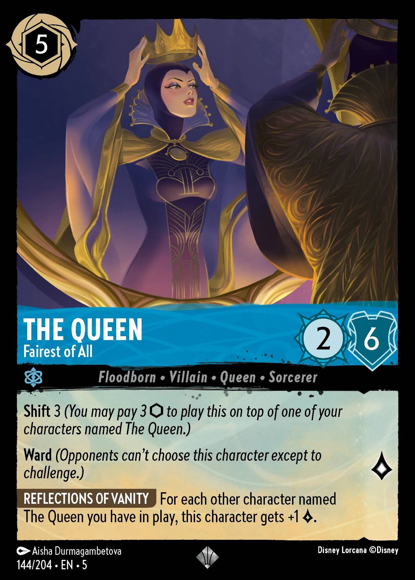 The Queen - Fairest of All | Shimmering Skies #144 (Near Mint) | Disney Lorcana Single Australia (Near Mint)
