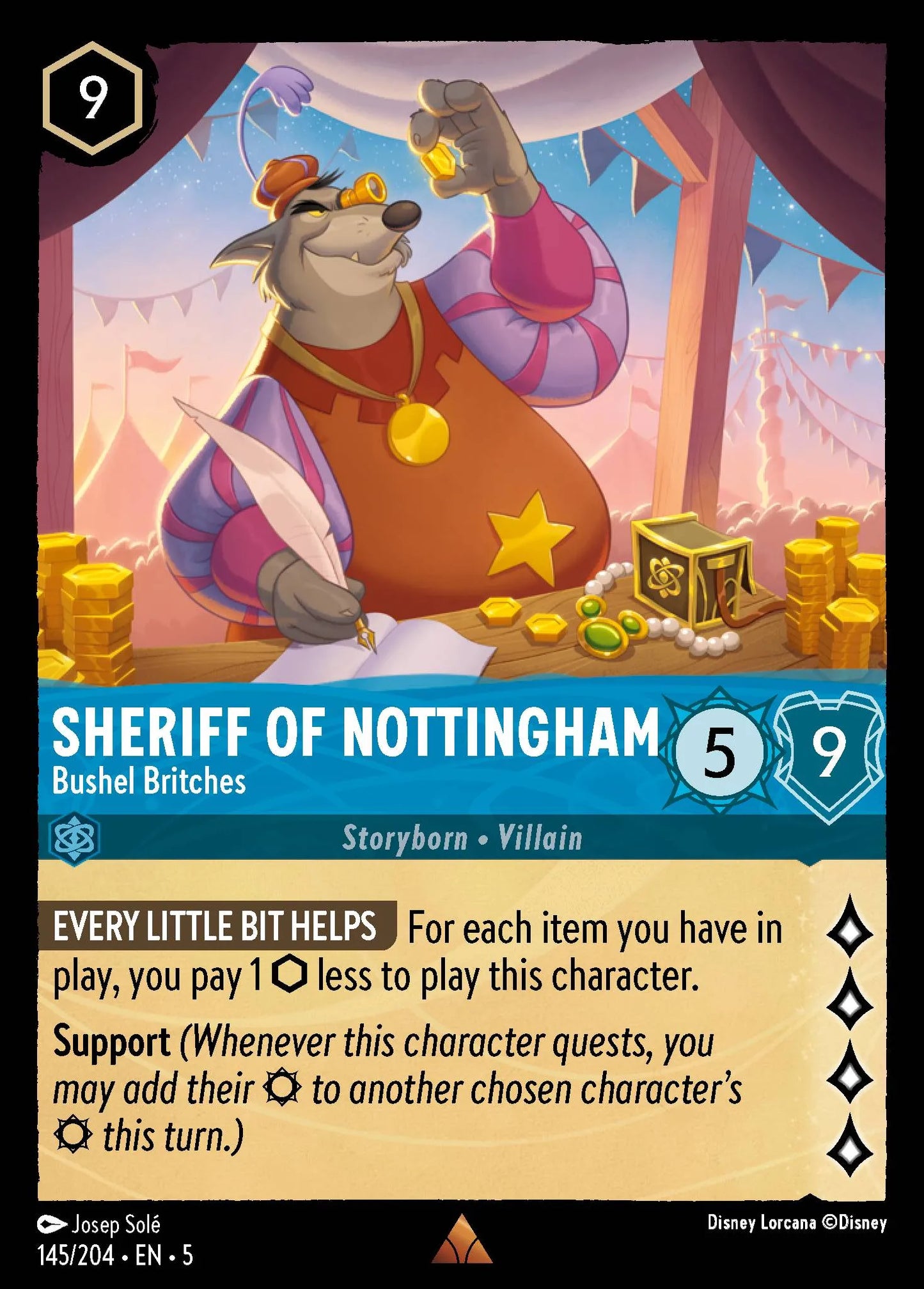 Sheriff of Nottingham - Bushel Britches | Shimmering Skies #145 (Near Mint) | Disney Lorcana Single Australia (Near Mint)