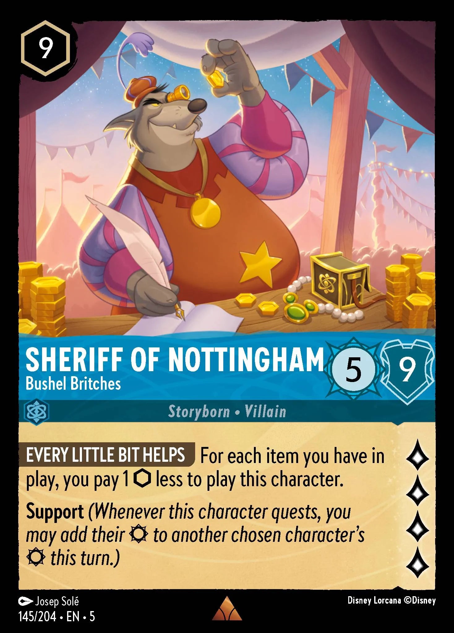 Sheriff of Nottingham - Bushel Britches | Shimmering Skies #145 (Near Mint Foil) | Disney Lorcana Single Australia (Near Mint)
