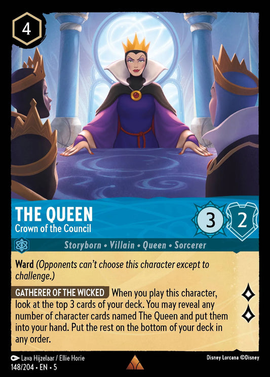 The Queen - Crown of the Council | Shimmering Skies #148 (Near Mint Foil) | Disney Lorcana Single Australia (Near Mint)