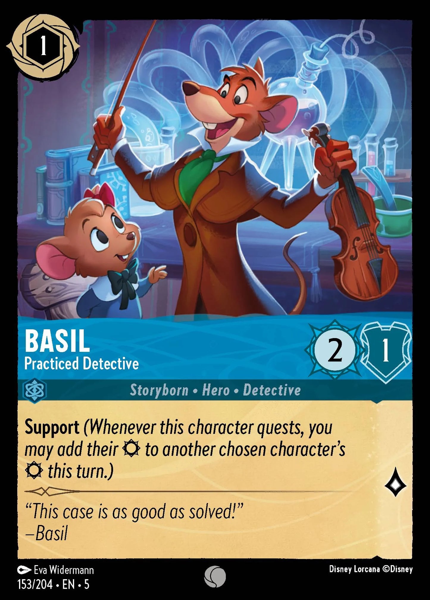 Basil - Practiced Detective | Shimmering Skies #153 (Near Mint Foil) | Disney Lorcana Single Australia (Near Mint)