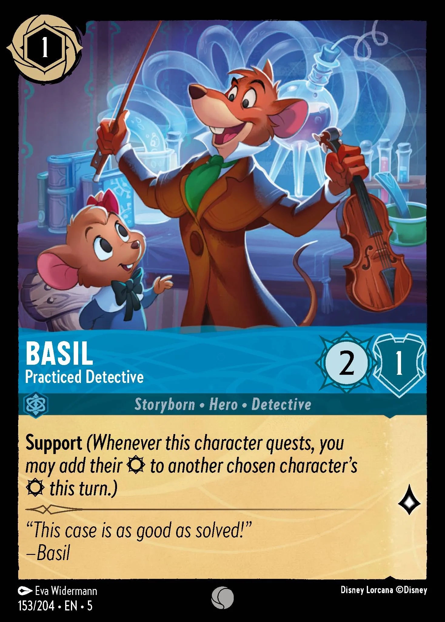 Basil - Practiced Detective | Shimmering Skies #153 (Near Mint Foil) | Disney Lorcana Single Australia (Near Mint)