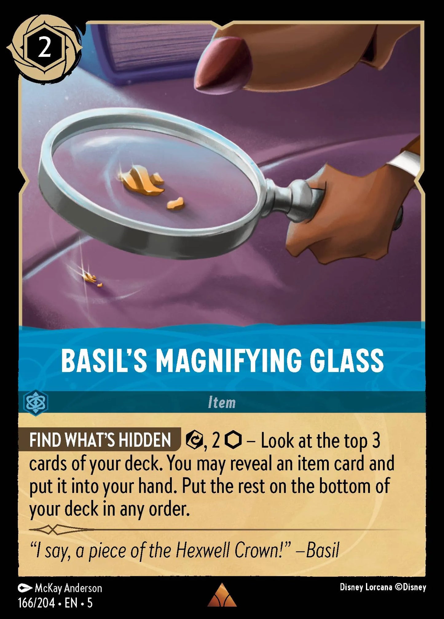 Basil's Magnifying Glass | Shimmering Skies #166 (Near Mint) | Disney Lorcana Single Australia (Near Mint)