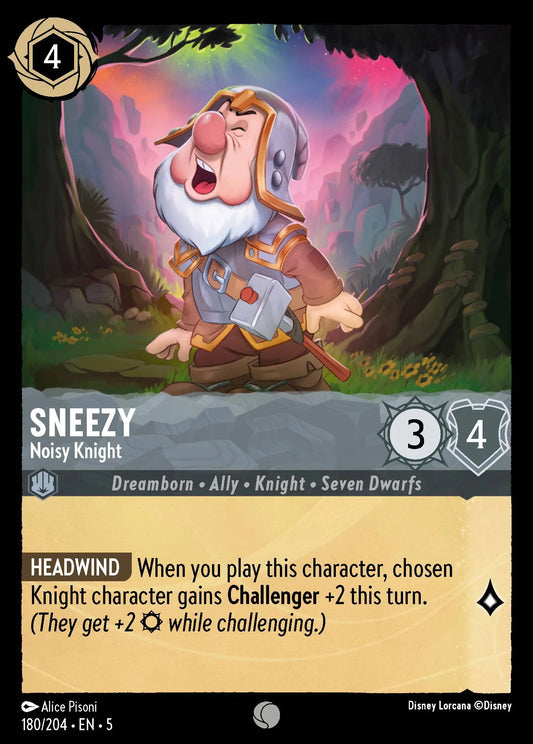 Sneezy - Noisy Knight | Shimmering Skies #180 (Near Mint) | Disney Lorcana Single Australia (Near Mint)