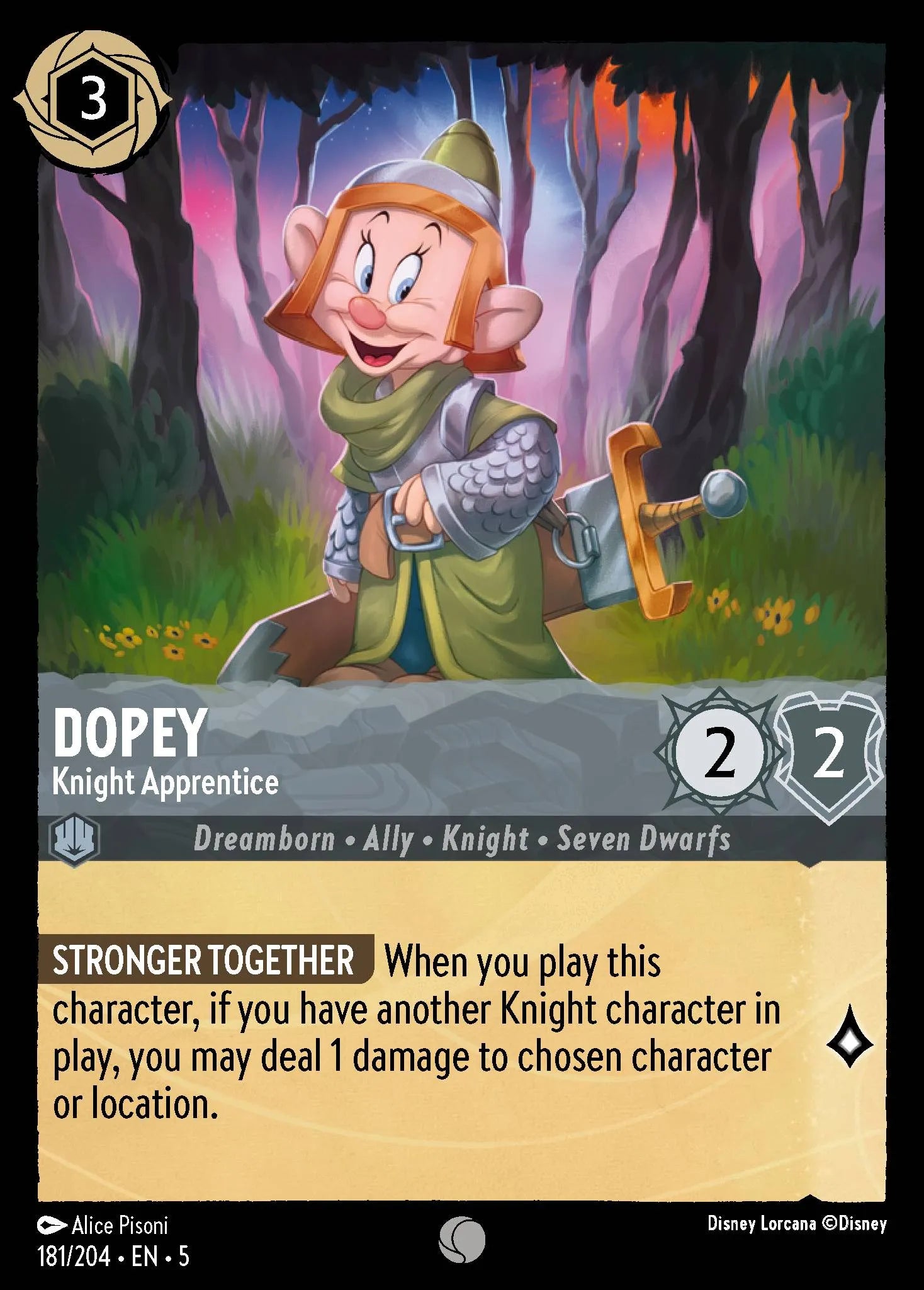 Dopey - Knight Apprentice | Shimmering Skies #181 (Near Mint Foil) | Disney Lorcana Single Australia (Near Mint)