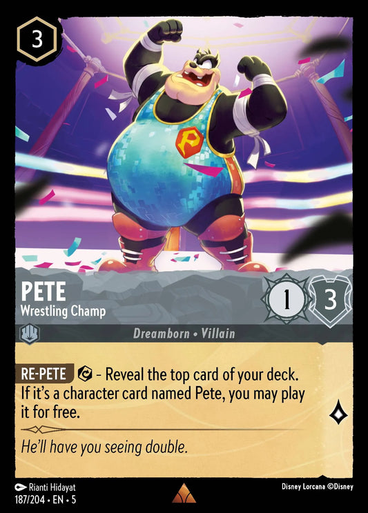 Pete - Wrestling Champ | Shimmering Skies #187 (Near Mint) | Disney Lorcana Single Australia (Near Mint)