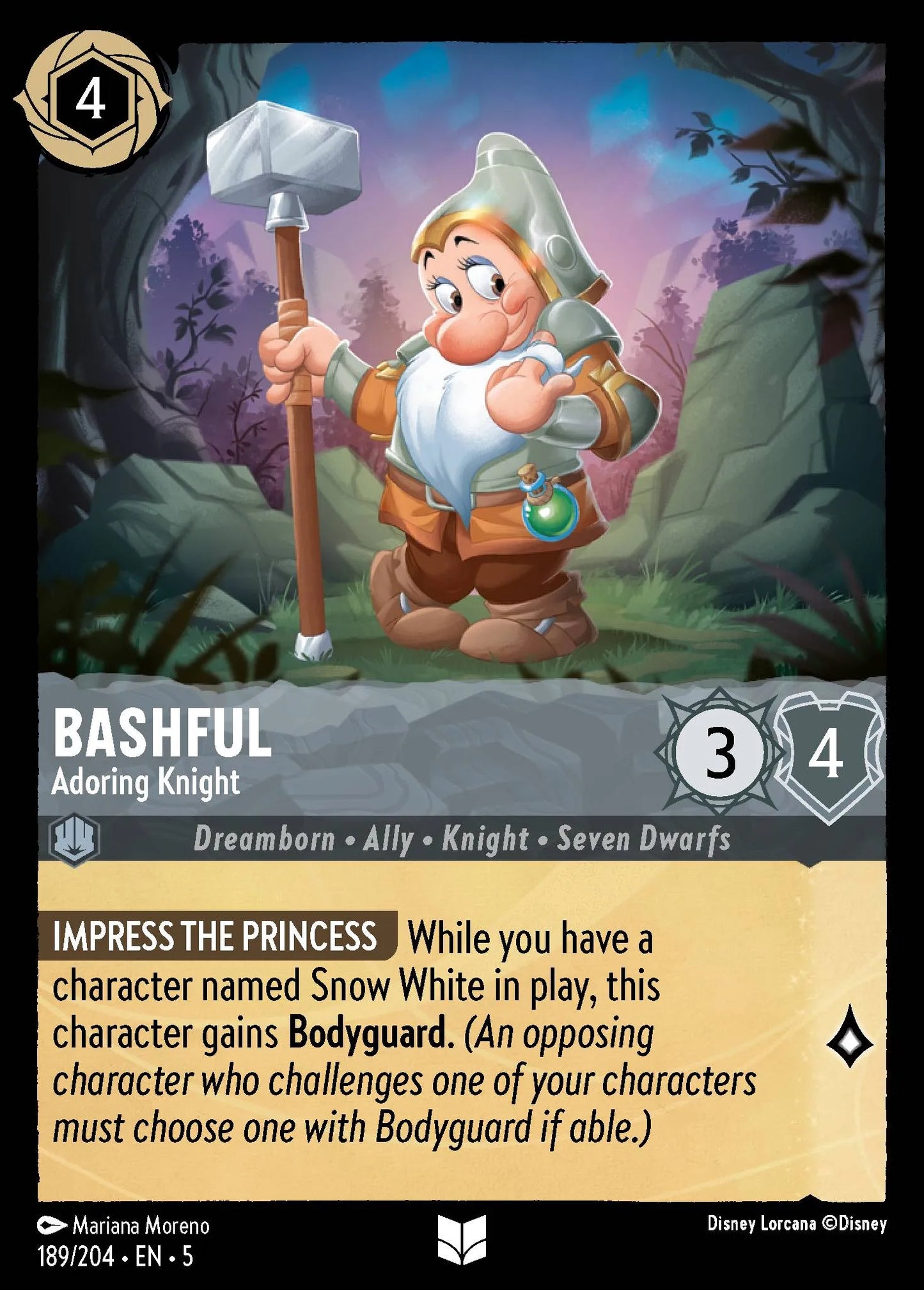 Bashful - Adoring Knight | Shimmering Skies #189 (Near Mint Foil) | Disney Lorcana Single Australia (Near Mint)
