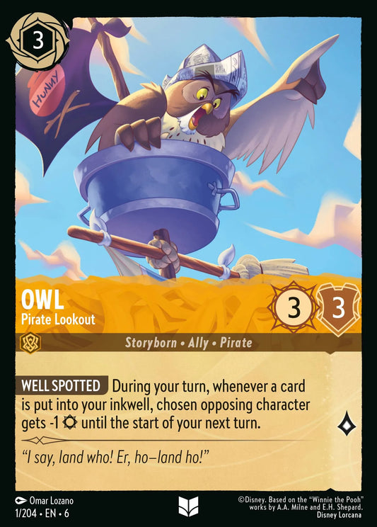 Owl - Pirate Lookout | Azurite Sea #1 (Near Mint Foil) | Disney Lorcana Single Australia (Near Mint)