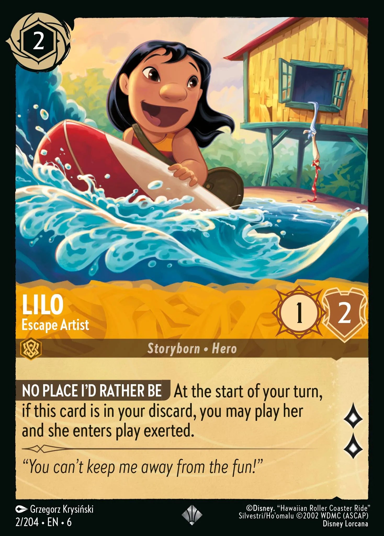 Lilo - Escape Artist | Azurite Sea #2 (Near Mint Foil) | Disney Lorcana Single Australia (Near Mint)