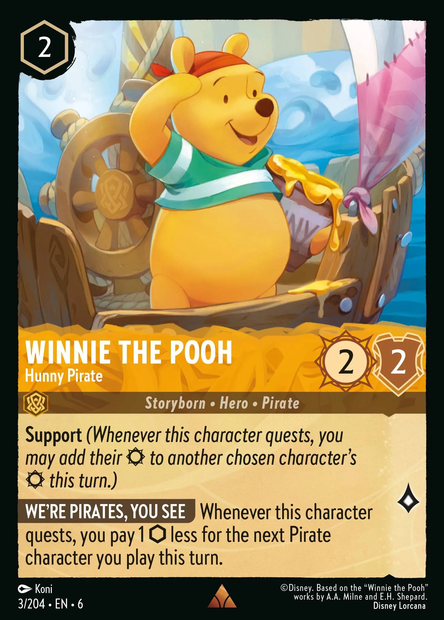 Winnie the Pooh - Hunny Pirate | Azurite Sea #3 (Near Mint) | Disney Lorcana Single Australia (Near Mint)