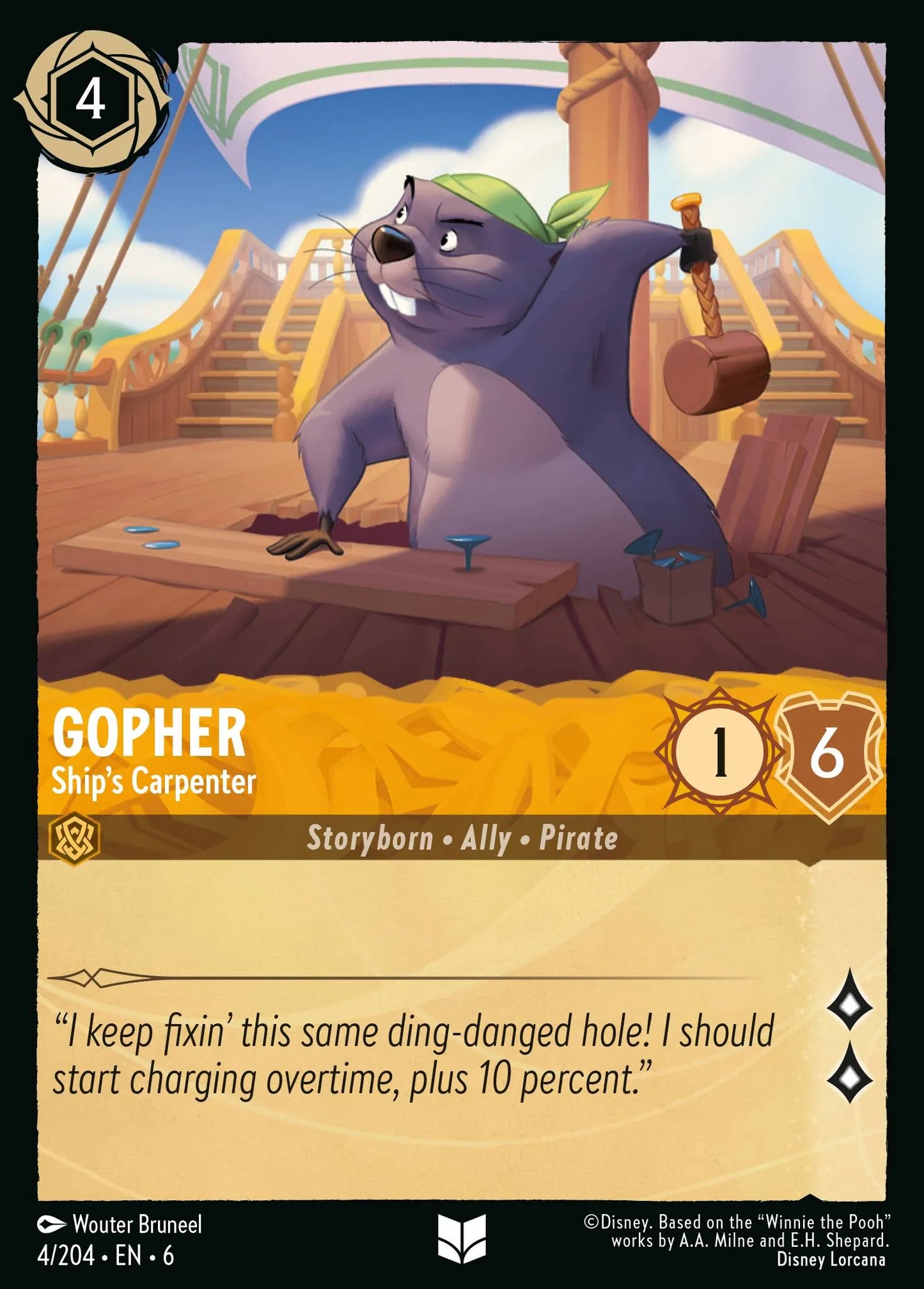 Gopher - Ship's Carpenter | Azurite Sea #4 (Near Mint Foil) | Disney Lorcana Single Australia (Near Mint)
