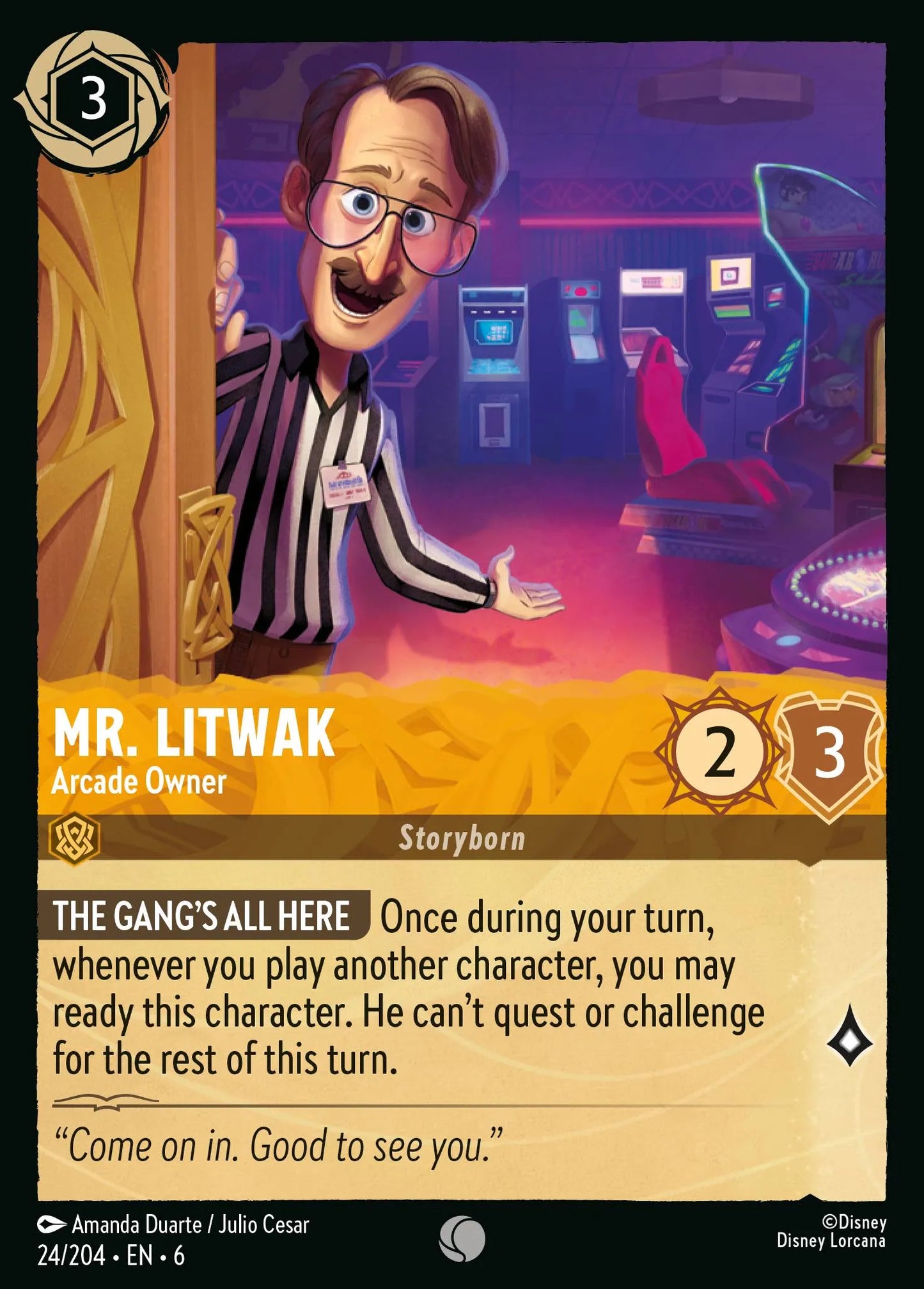 Mr. Litwak - Arcade Owner | Azurite Sea #24 (Near Mint Foil) | Disney Lorcana Single Australia (Near Mint)