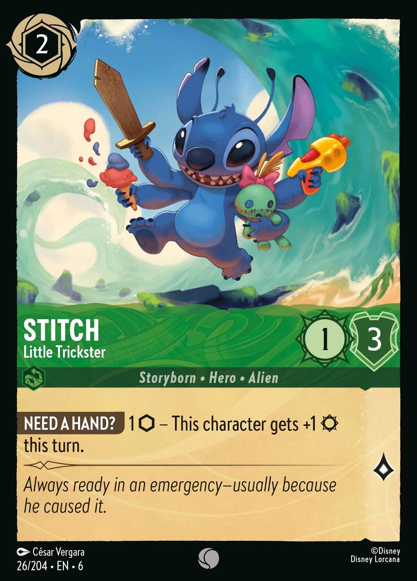 Stitch - Little Trickster | Azurite Sea #26 (Near Mint) | Disney Lorcana Single Australia (Near Mint)