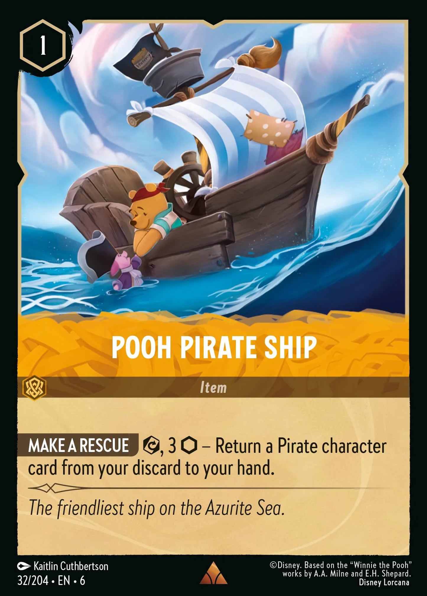 Pooh Pirate Ship | Azurite Sea #32 (Near Mint Foil) | Disney Lorcana Single Australia (Near Mint)