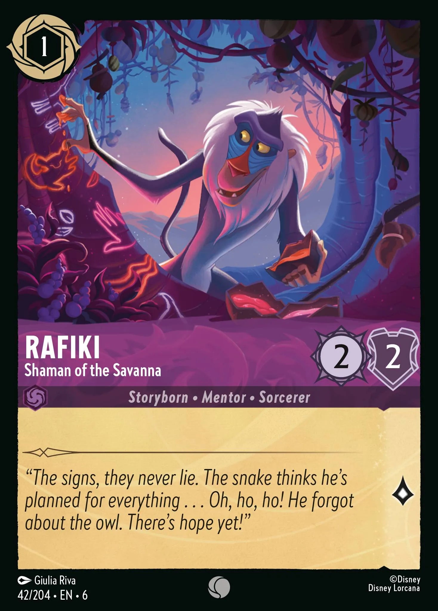 Rafiki - Shaman of the Savanna | Azurite Sea #42 (Near Mint Foil) | Disney Lorcana Single Australia (Near Mint)