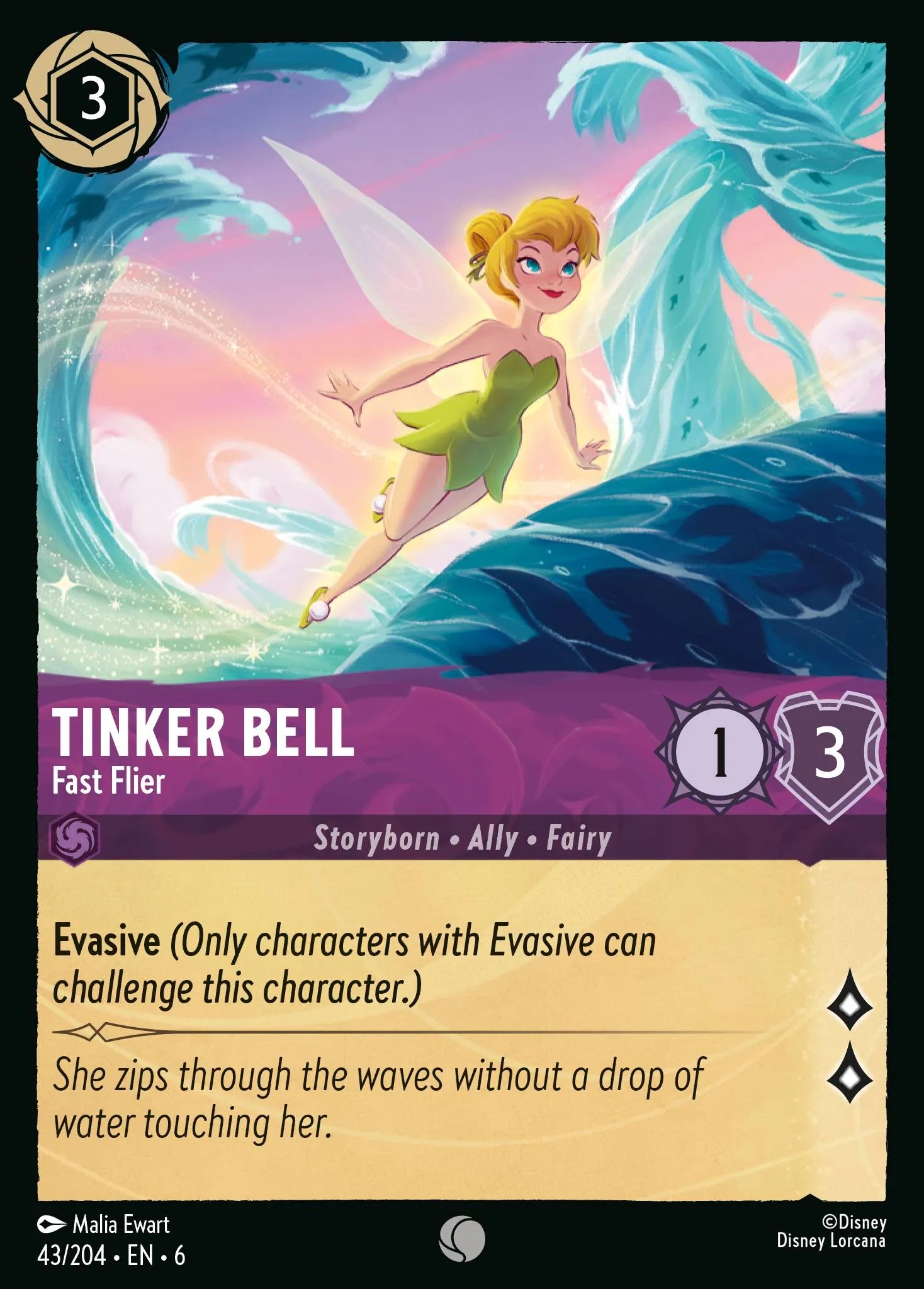 Tinker Bell - Fast Flier | Azurite Sea #43 (Near Mint Foil) | Disney Lorcana Single Australia (Near Mint)