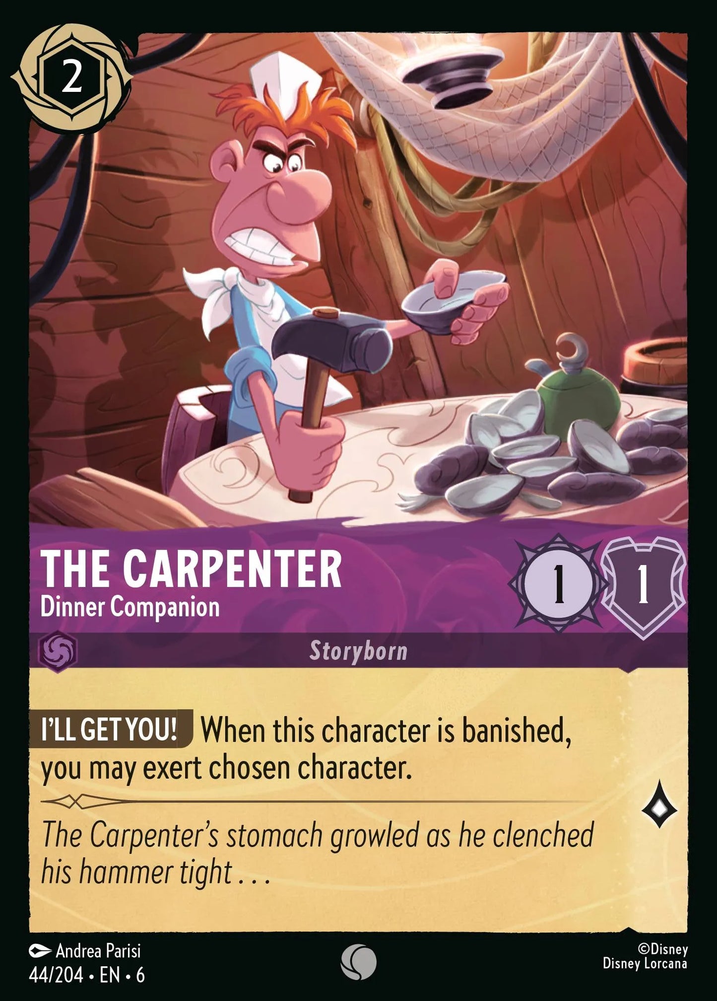 The Carpenter - Dinner Companion | Azurite Sea #44 (Near Mint) | Disney Lorcana Single Australia (Near Mint)