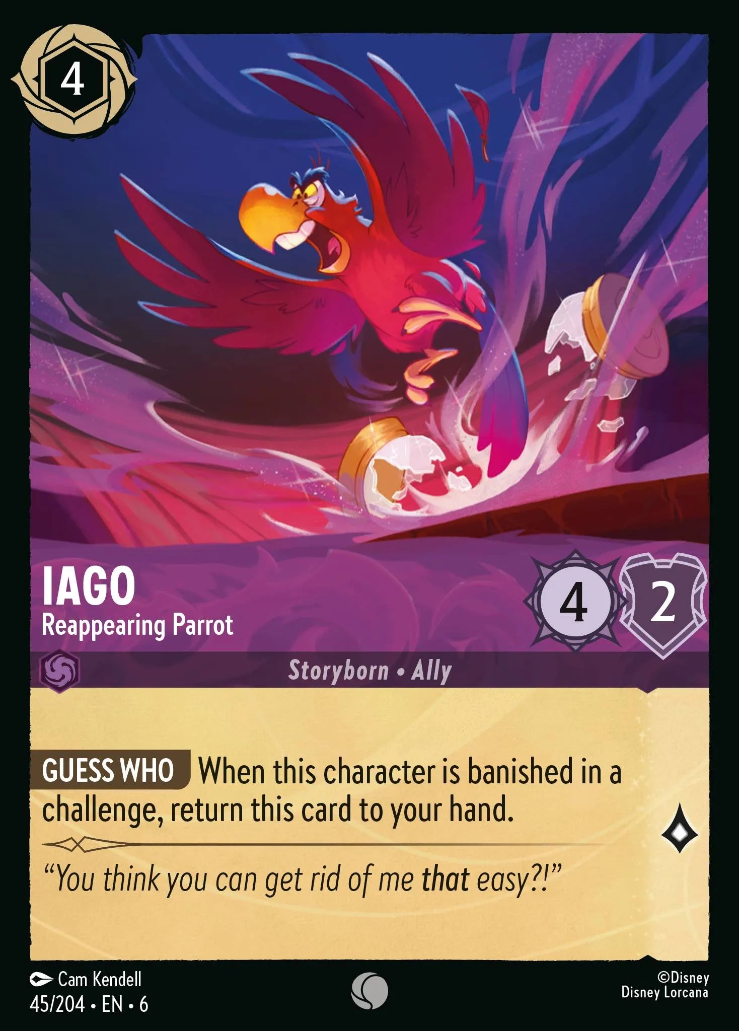 Iago - Reappearing Parrot | Azurite Sea #45 (Near Mint) | Disney Lorcana Single Australia (Near Mint)