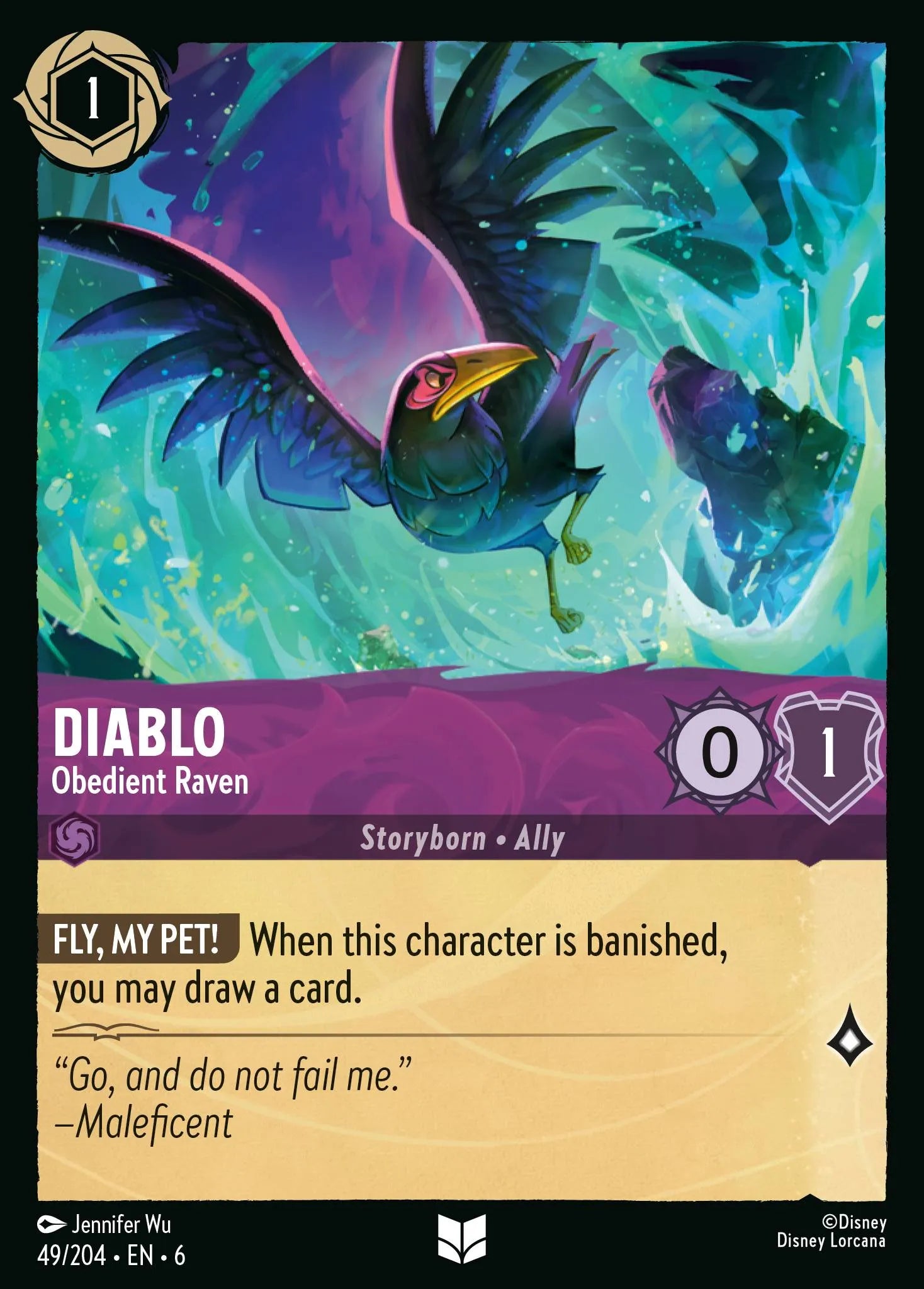Diablo - Obedient Raven | Azurite Sea #49 (Near Mint Foil) | Disney Lorcana Single Australia (Near Mint)