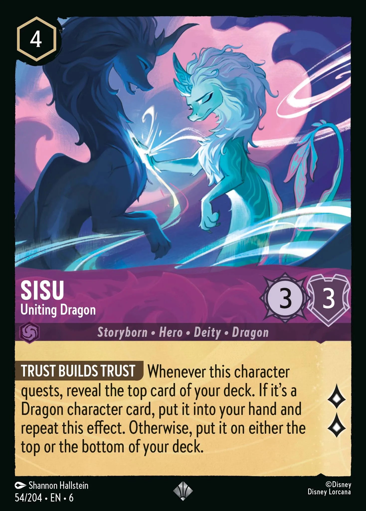 Sisu - Uniting Dragon | Azurite Sea #54 (Near Mint) | Disney Lorcana Single Australia (Near Mint)